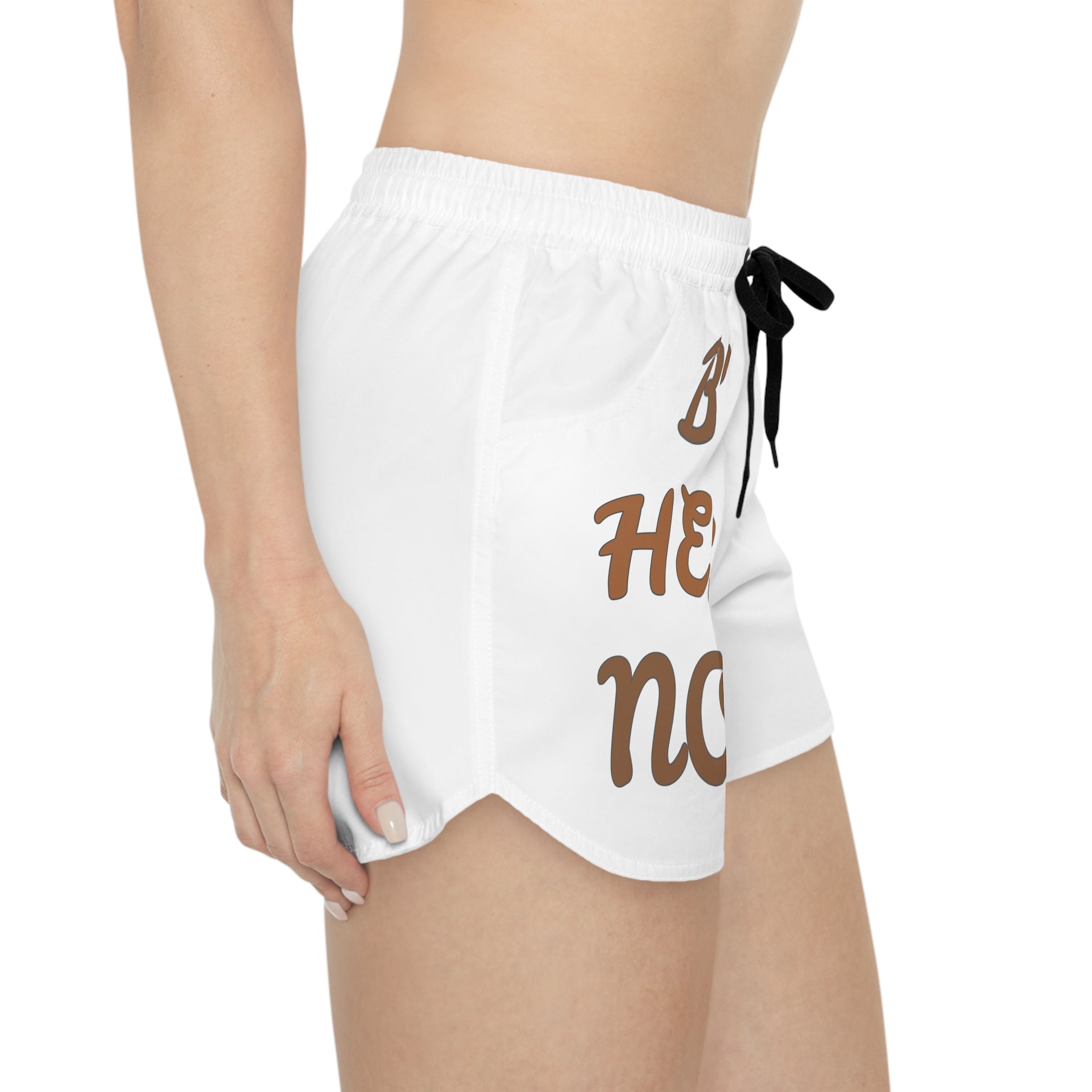 Be Here Now Women’s Casual Shorts – Mindful Retro Script Lounge Shorts