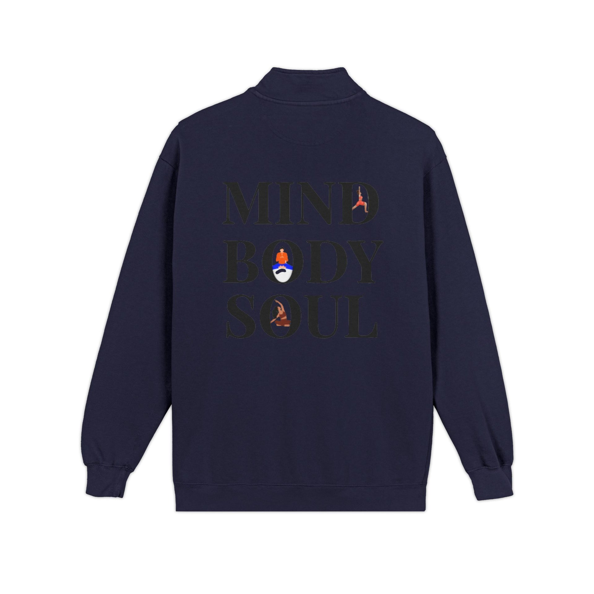 Quarter-Zip Sweatshirt — Mind Body Soul Graphic Relaxed Pullover