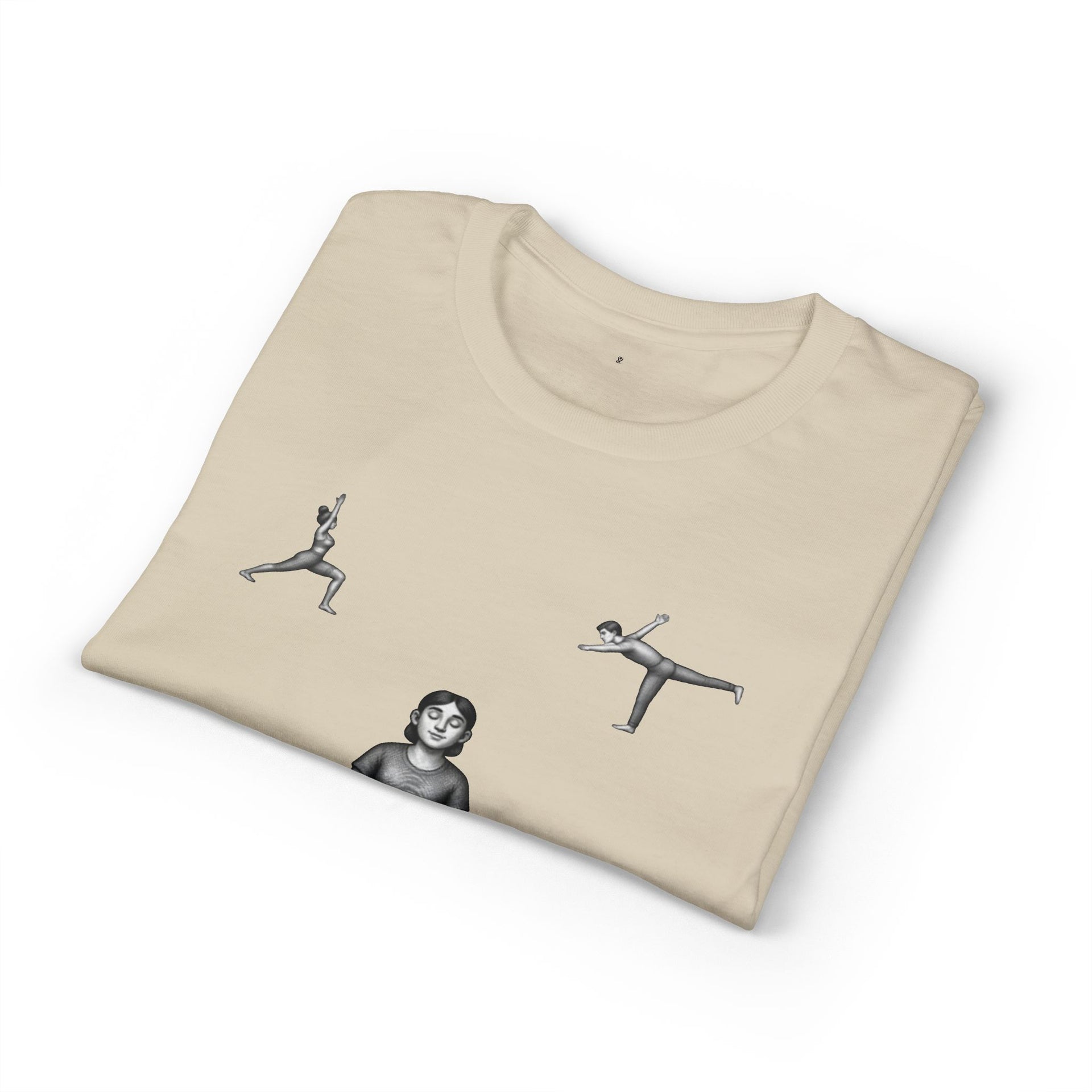 Yoga Poses T-Shirt — Meditating Figure with Asanas Graphic Tee