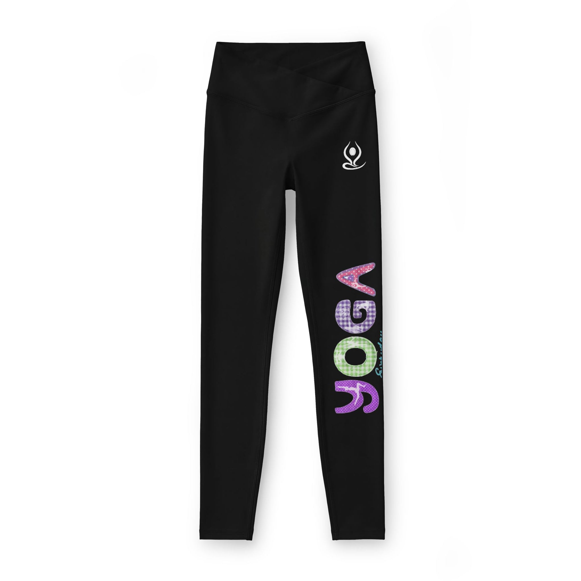 Yoga Leggings — Women’s Luxe High-Waist Yoga Leggings with Colorful Gradient ‘YOGA’ Side Print