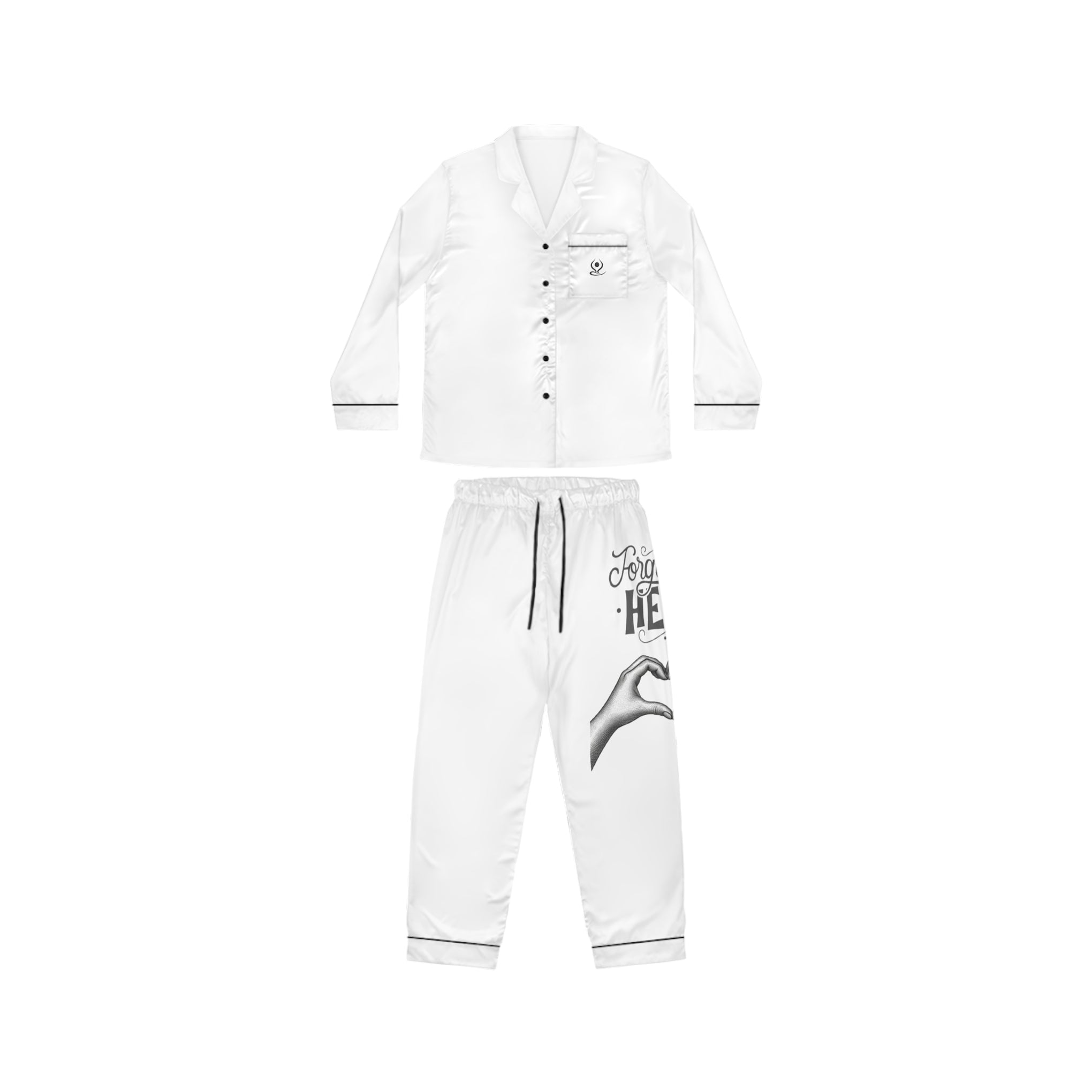 Satin Women's Pajama Set — Romantic Heart & 'Love Heals' Lounge Set