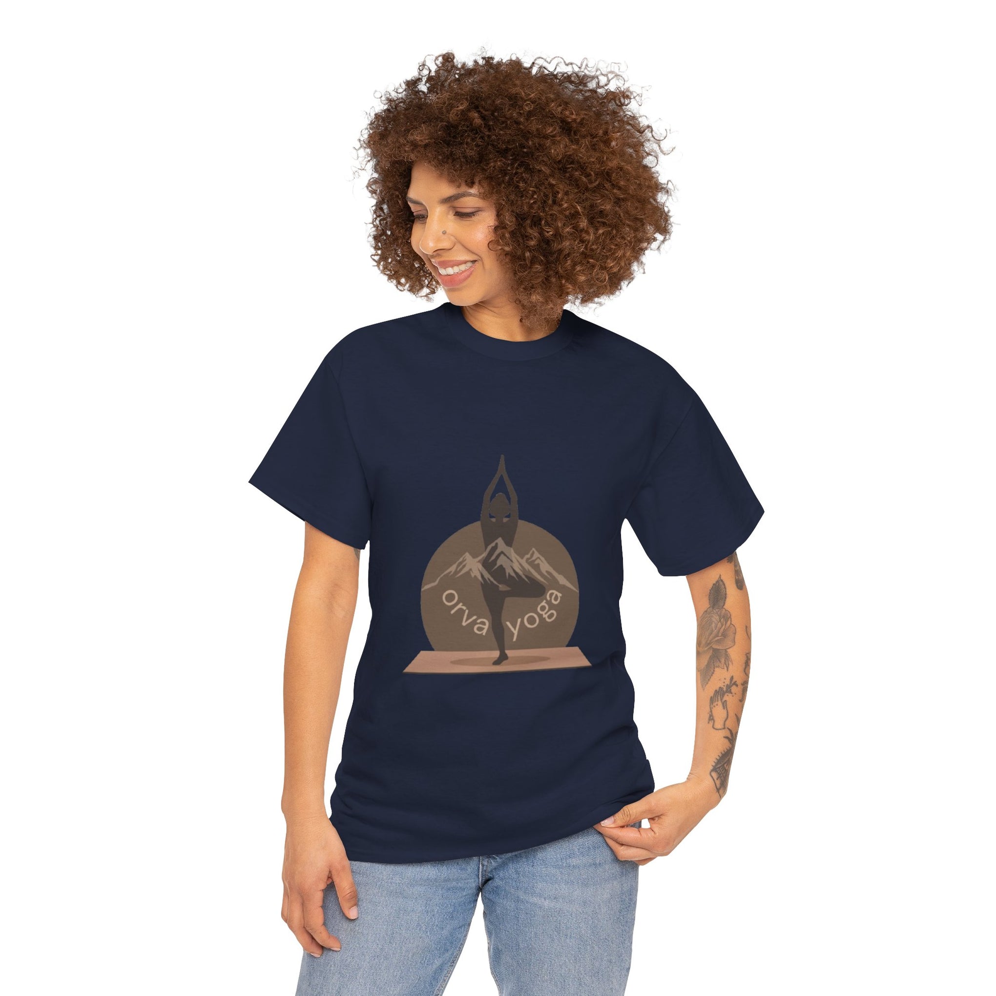 Yoga Tee — 'Orva Yoga' Mountain Pose Graphic T-Shirt
