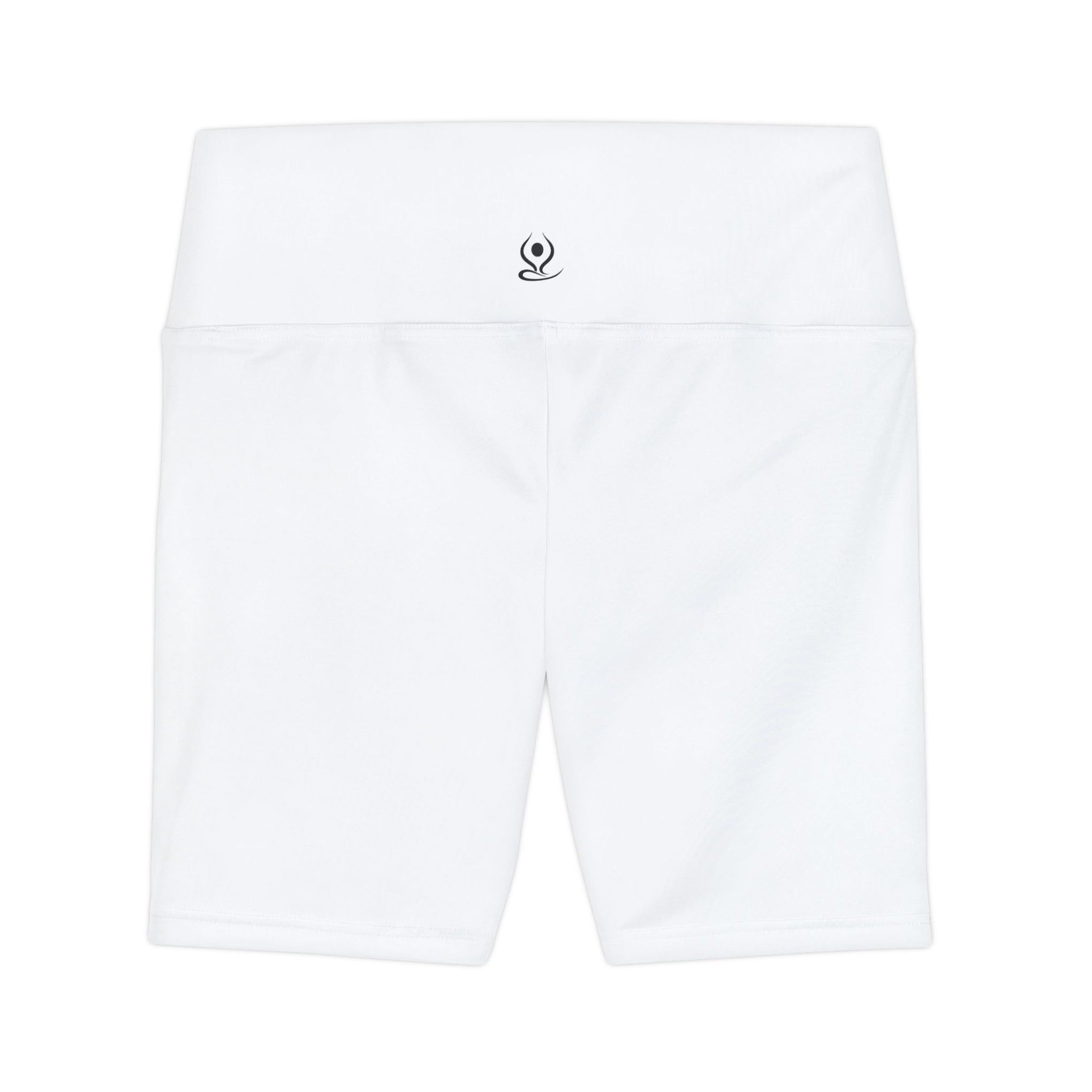 White High-Waist Women's Workout Shorts — Comfortable Yoga & Fitness Biker Shorts