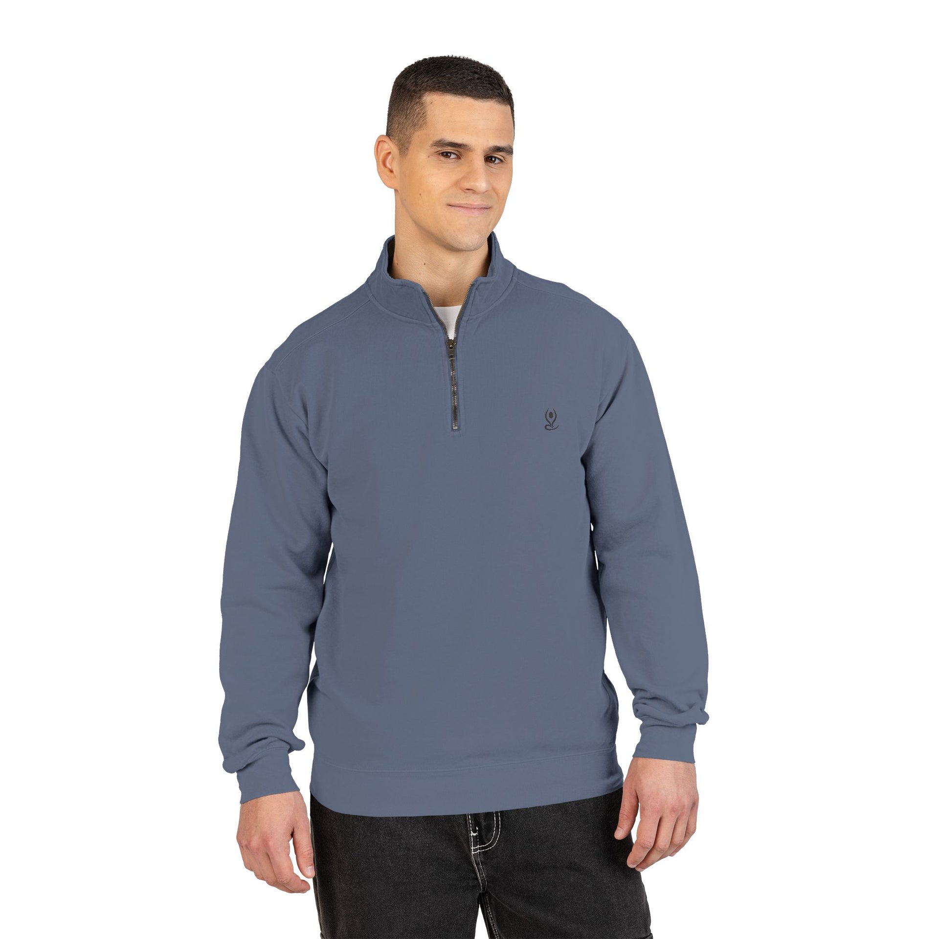 Quarter-Zip Sweatshirt — Mind Body Soul Graphic Relaxed Pullover