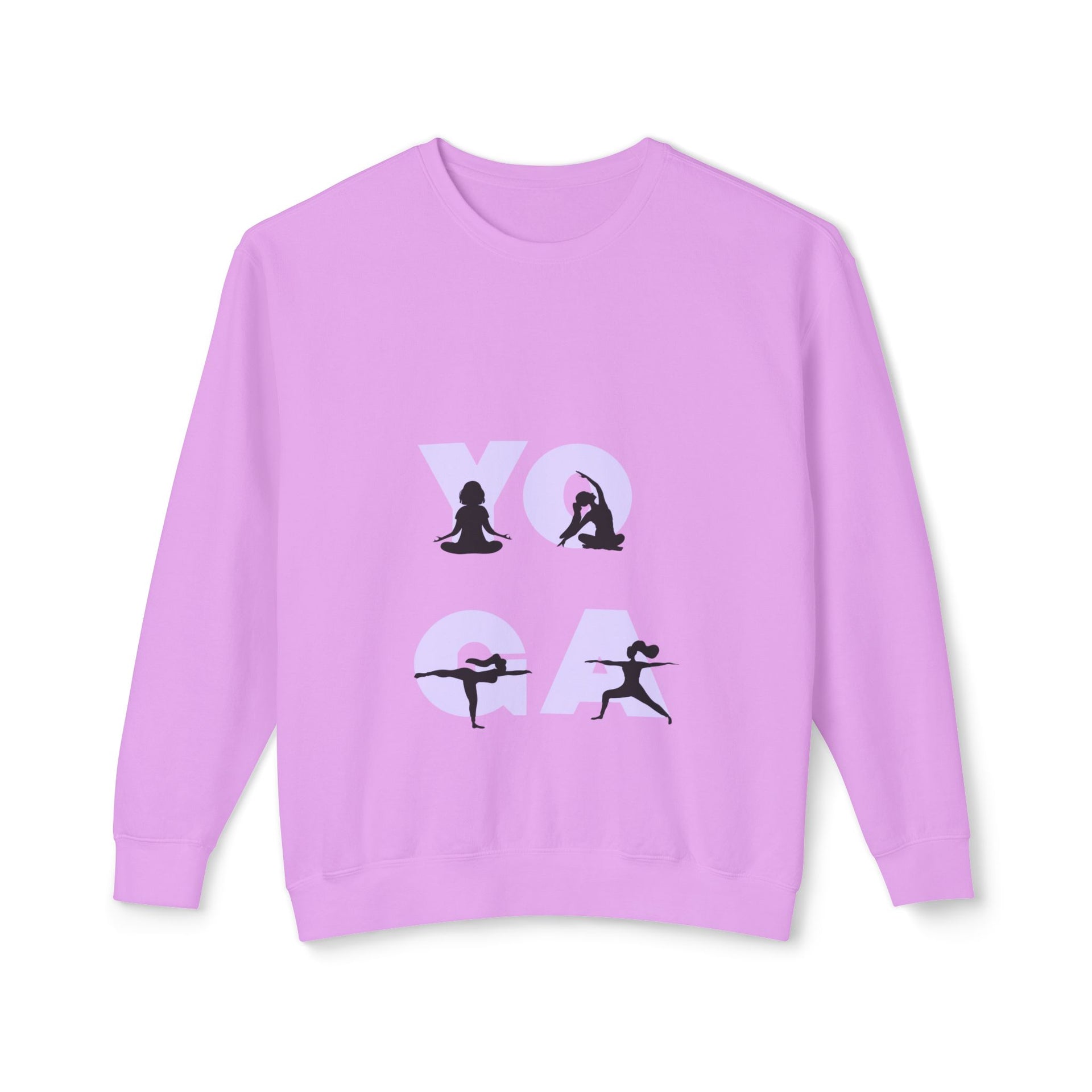 Yoga Pose Crewneck Sweatshirt — 'YOGA' Silhouette Design