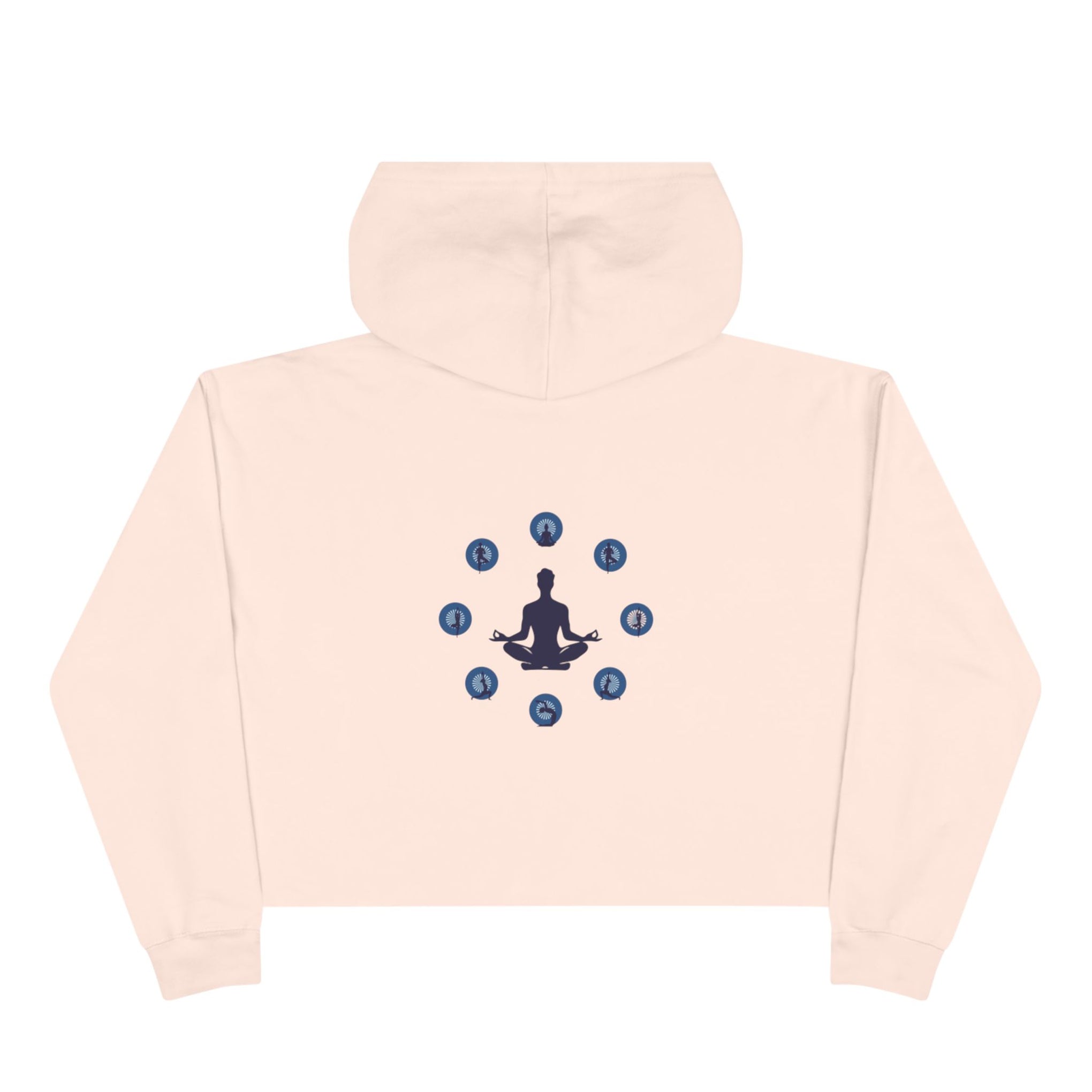 Chakra Meditation Crop Hoodie – Yoga Silhouette with Chakra Symbols
