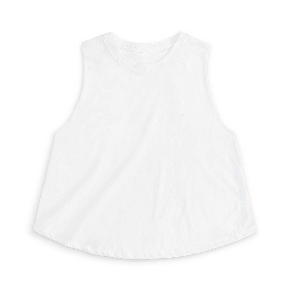 Crop Top — Minimal White Yoga Tank, Relaxed Women's Workout Lounge Top