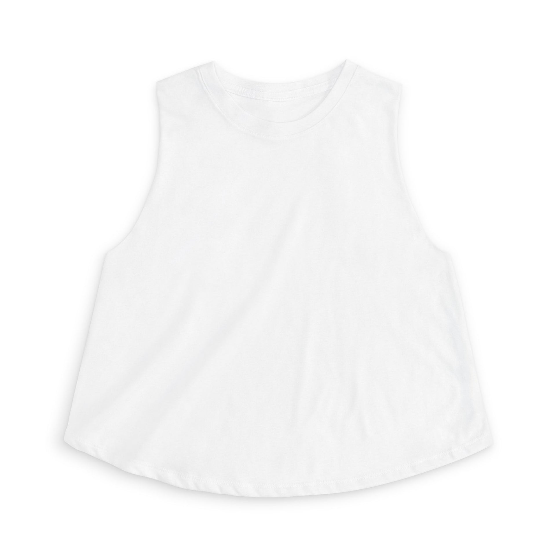 Crop Top — Minimal White Yoga Tank, Relaxed Women's Workout & Lounge Top