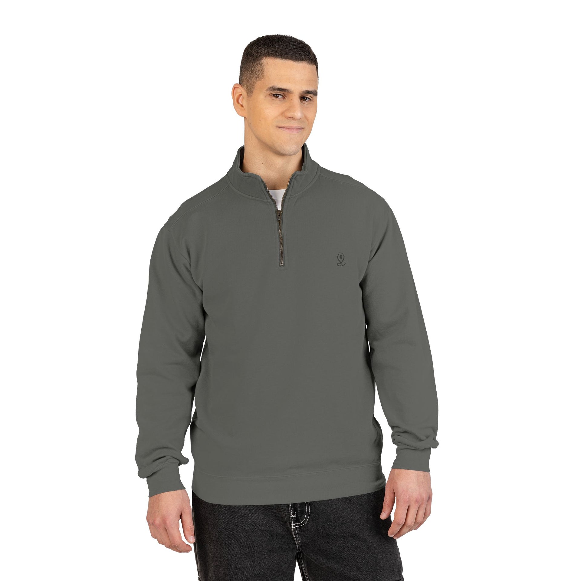 Quarter-Zip Sweatshirt — Mind Body Soul Graphic Relaxed Pullover