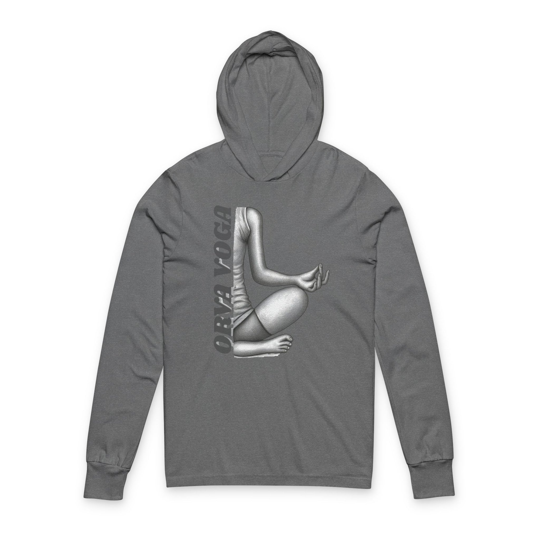 Yoga Hoodie Tee — 'Orva Voga' Meditative Pose Graphic Long Sleeve