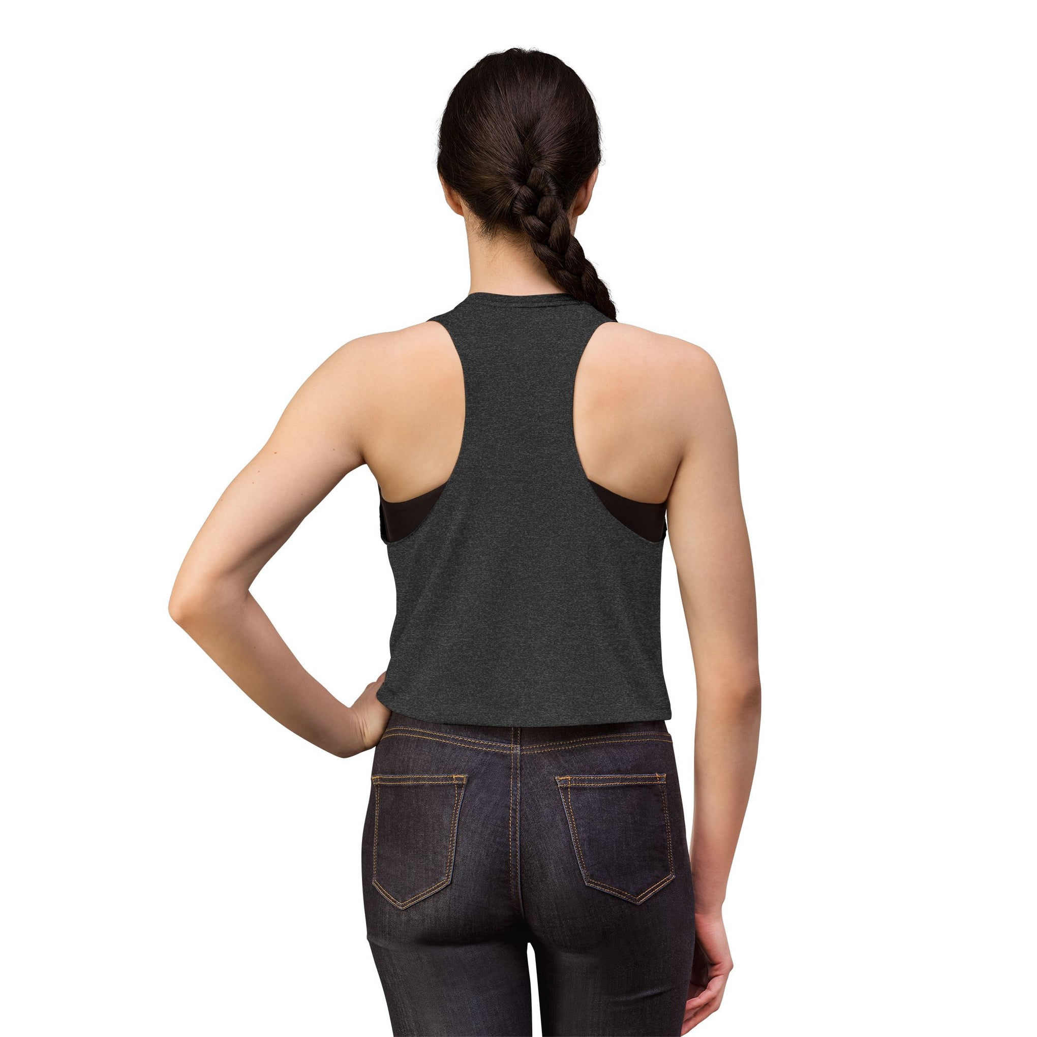 Crop Top — Minimal White Yoga Tank, Relaxed Women's Workout & Lounge Top