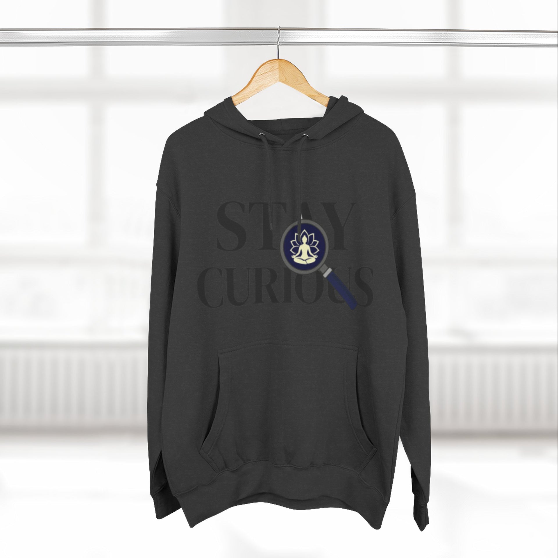 Stay Curious Fleece Hoodie — 'Inhale Exhale' Mindfulness Hoodie