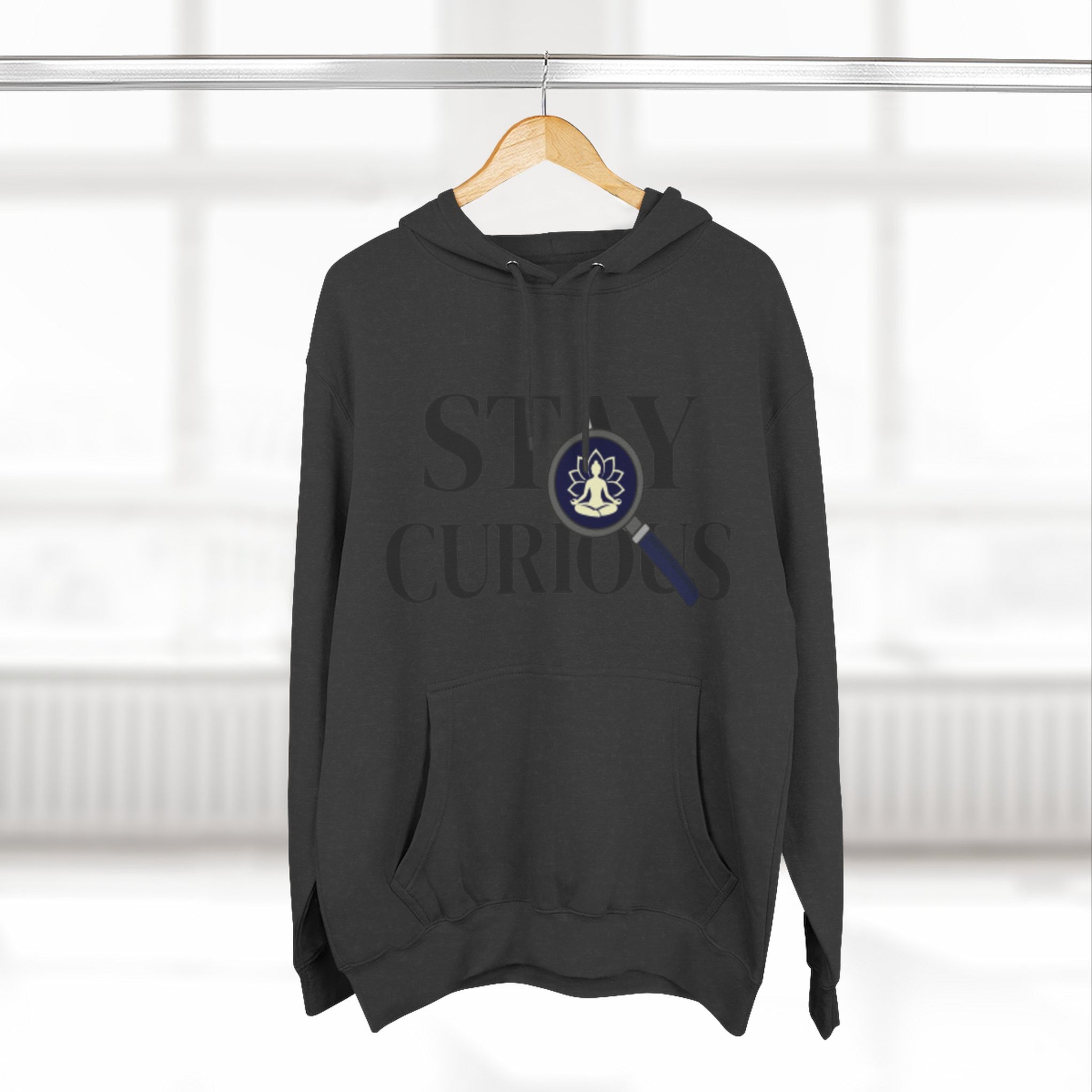 Stay Curious Fleece Hoodie — 'Inhale Exhale' Mindfulness Hoodie