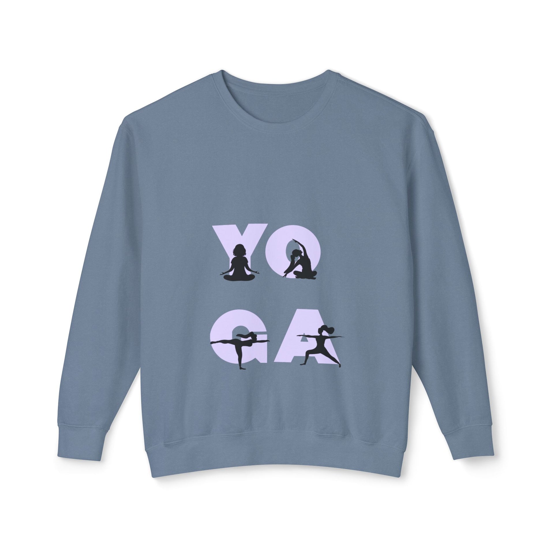 Yoga Pose Crewneck Sweatshirt — 'YOGA' Silhouette Design