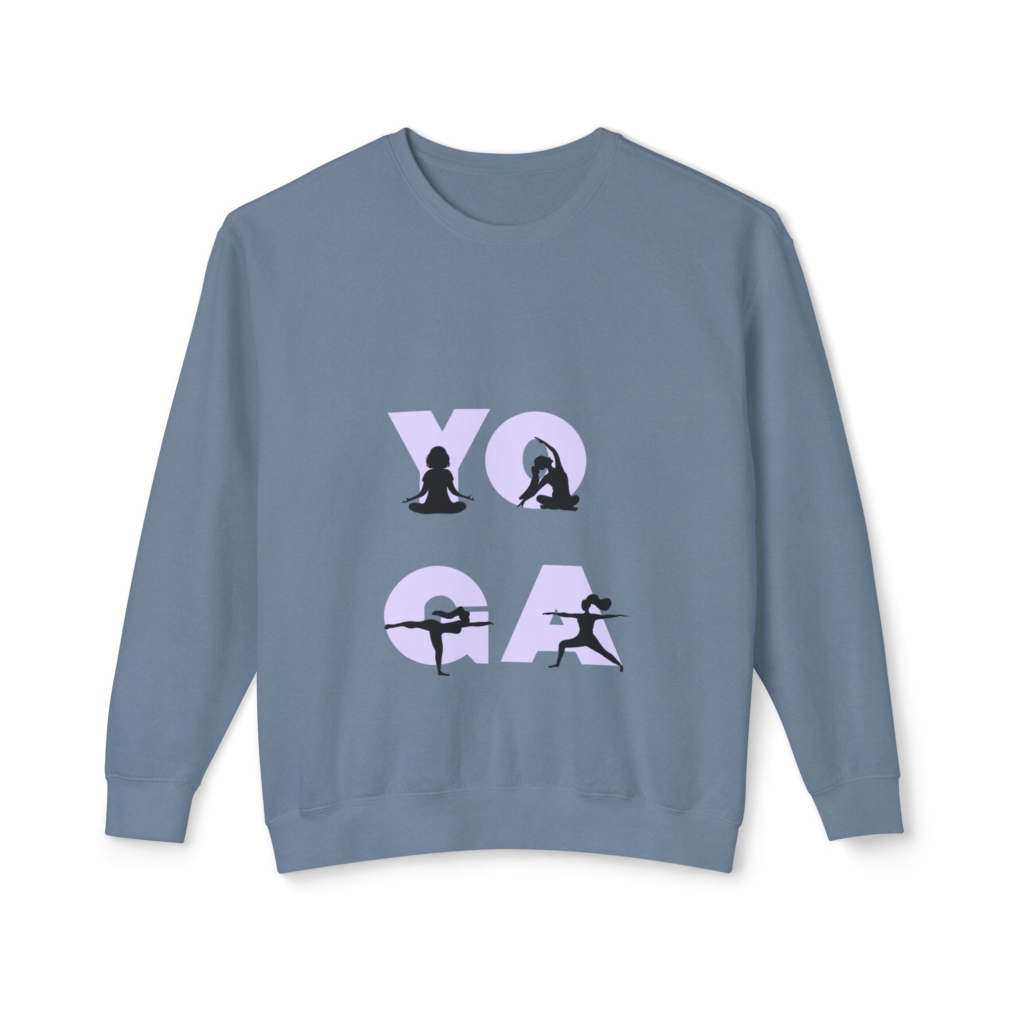 Yoga Pose Crewneck Sweatshirt — 'YOGA' Silhouette Design