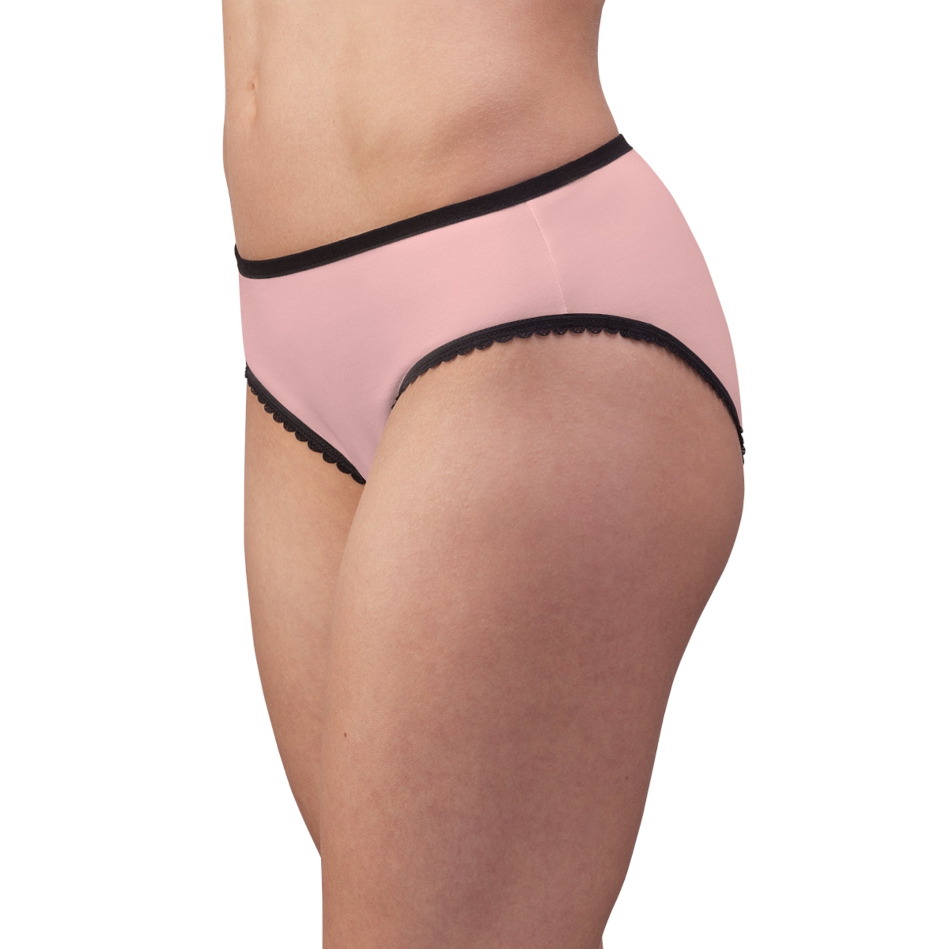 Women's Pink Lace-Trim Briefs — Soft Everyday Underwear