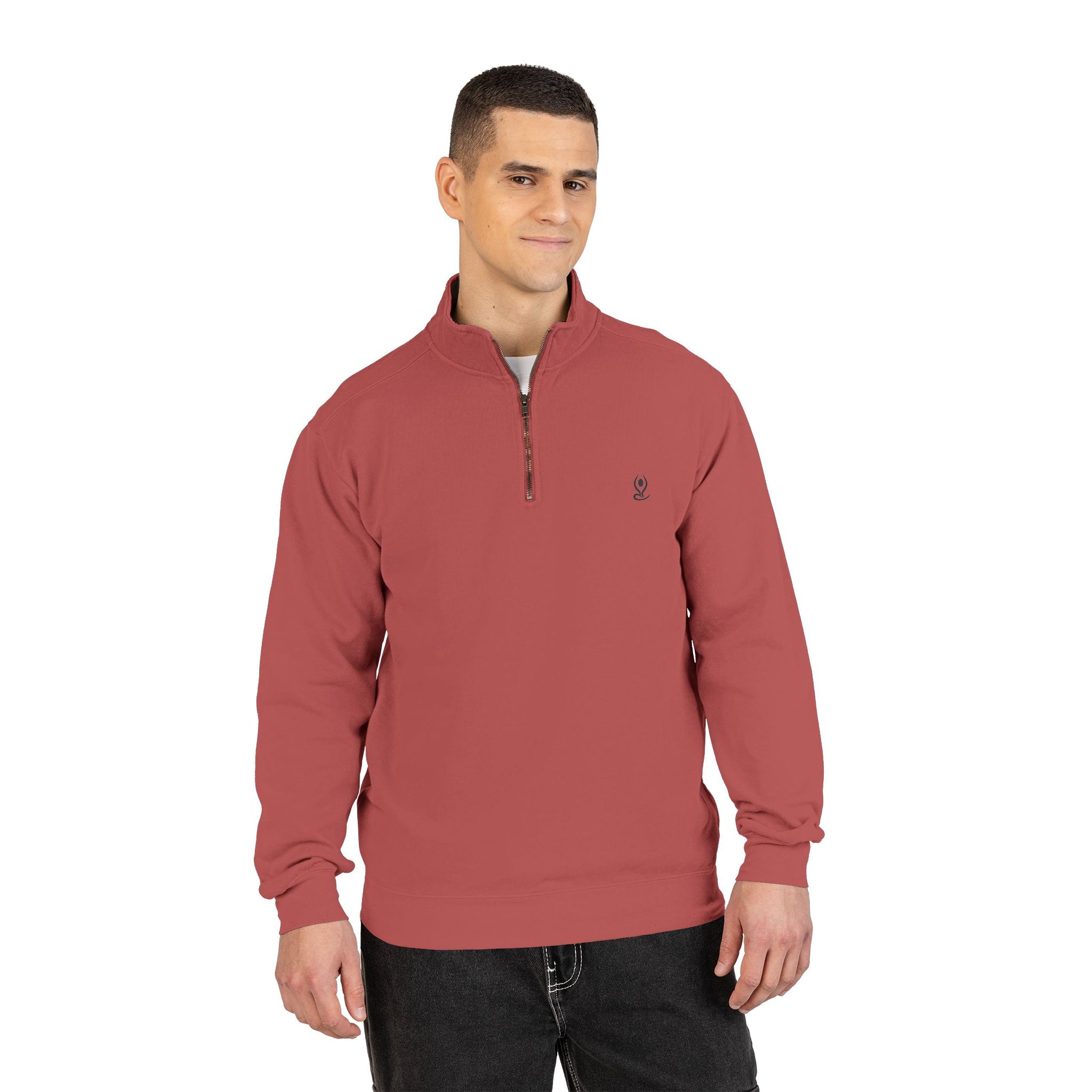 Quarter-Zip Sweatshirt — Mind Body Soul Graphic Relaxed Pullover