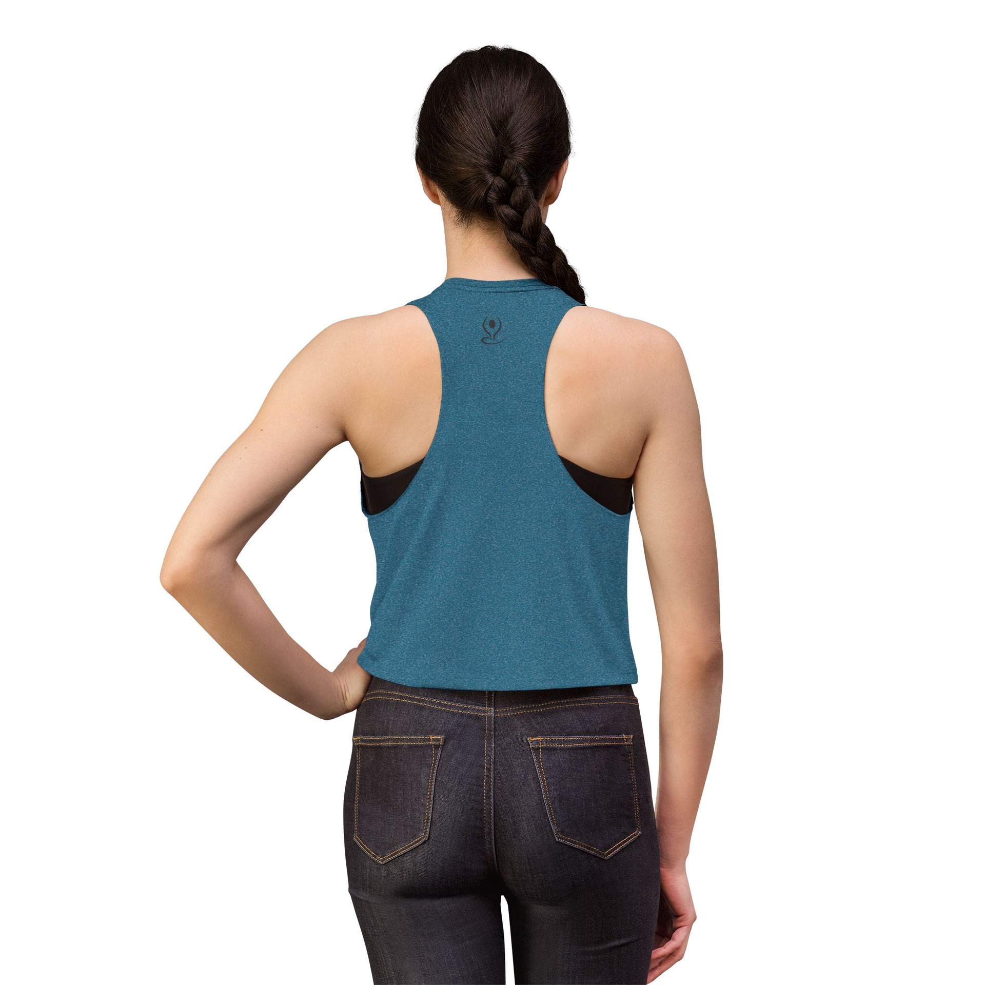 Crop Top — Minimal White Yoga Tank, Relaxed Women's Workout & Lounge Top