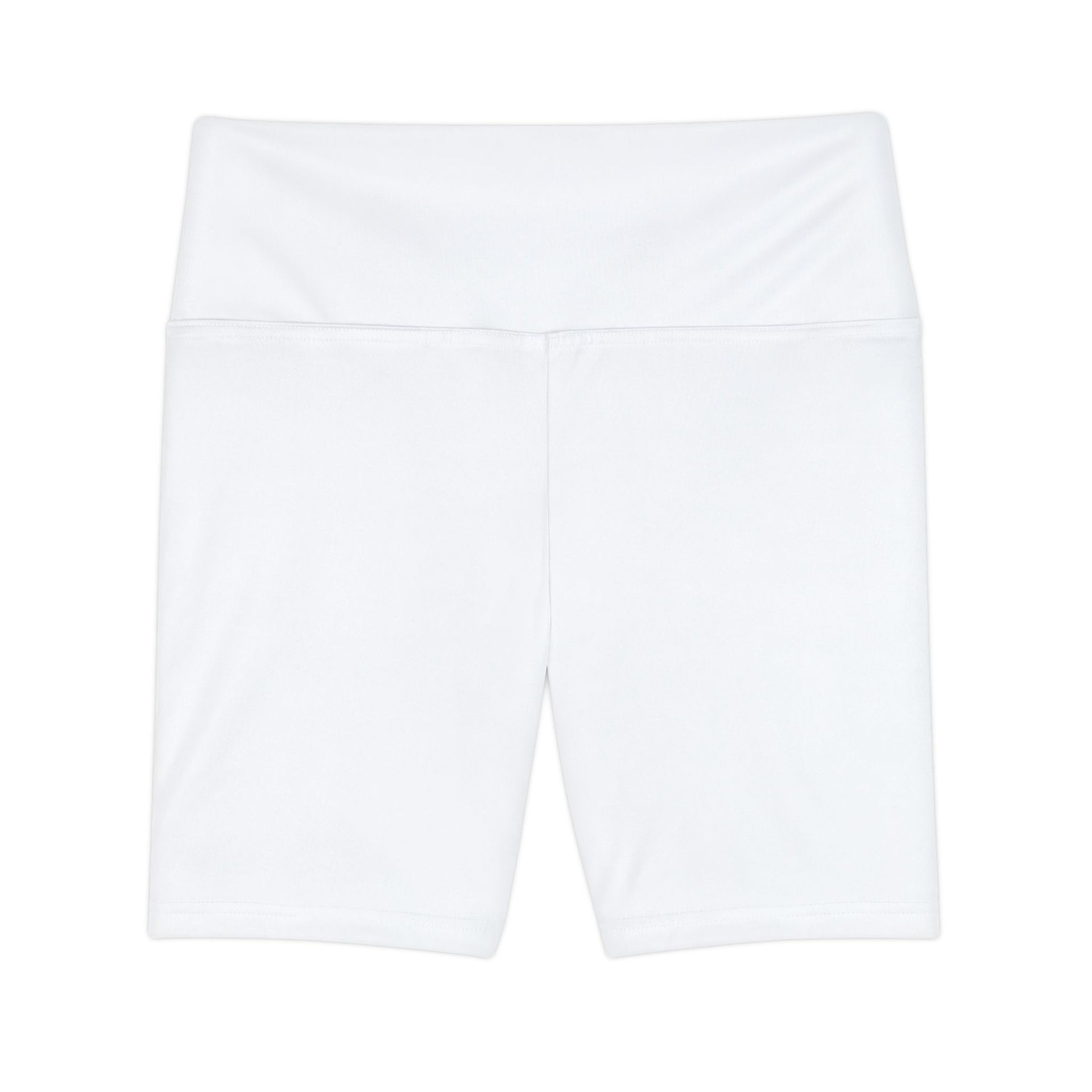 White High-Waist Women's Workout Shorts — Comfortable Yoga & Fitness Biker Shorts