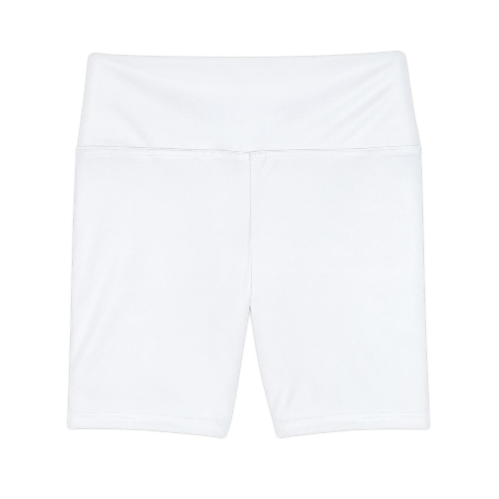 White High-Waist Women's Workout Shorts — Comfortable Yoga & Fitness Biker Shorts