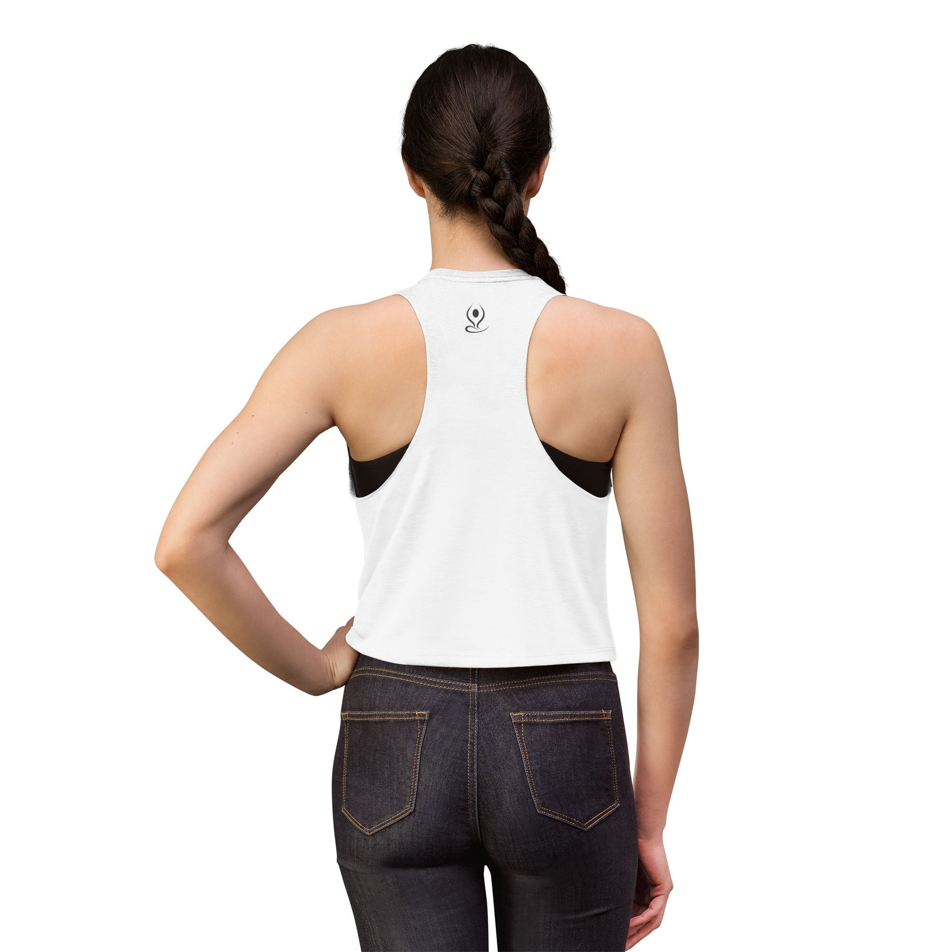 Crop Top — Minimal White Yoga Tank, Relaxed Women's Workout & Lounge Top