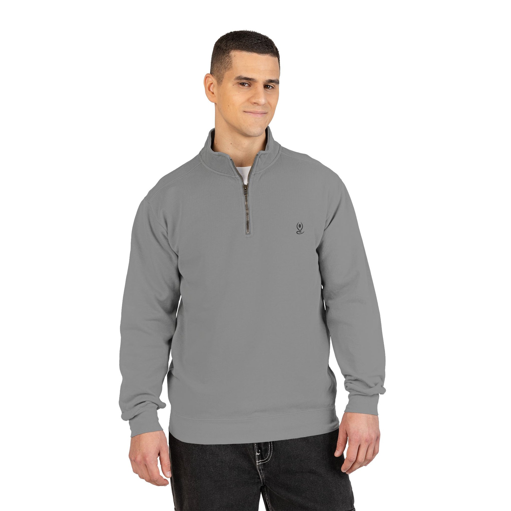 Quarter-Zip Sweatshirt — Mind Body Soul Graphic Relaxed Pullover