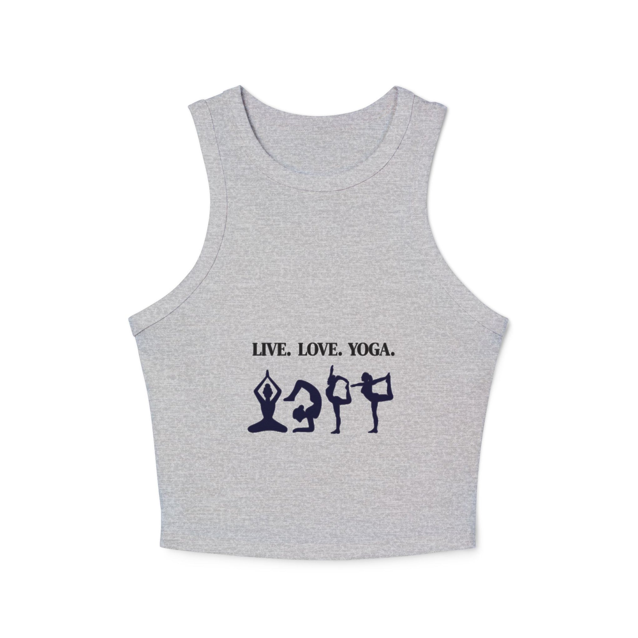 Yoga Crop Tank — "Live. Love. Yoga." Racerback Tank Top for Women