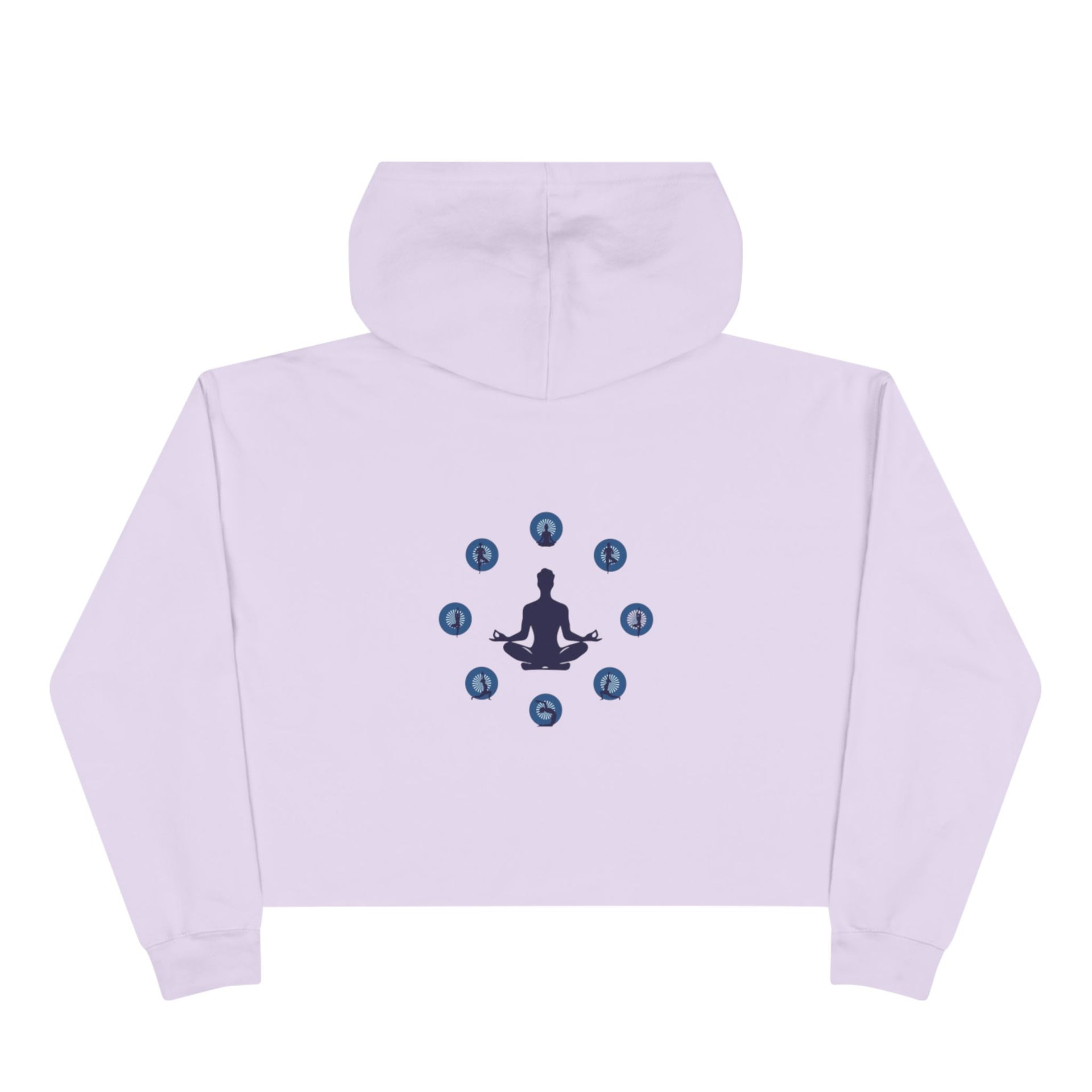 Chakra Meditation Crop Hoodie – Yoga Silhouette with Chakra Symbols