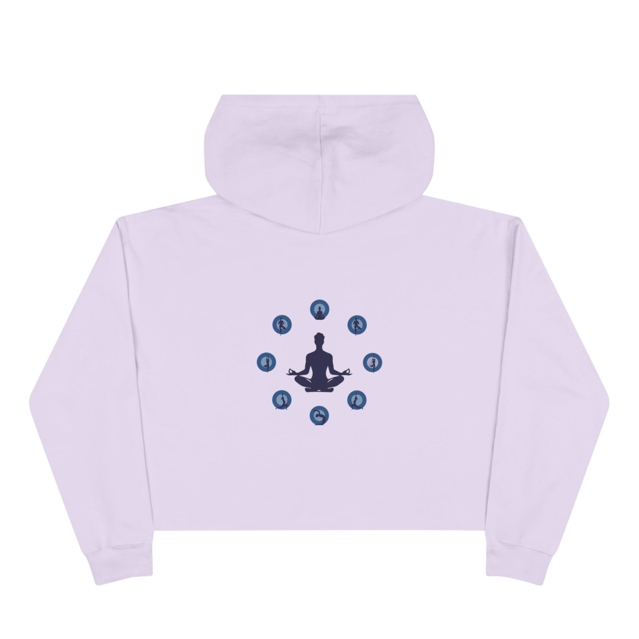 Chakra Meditation Crop Hoodie – Yoga Silhouette with Chakra Symbols