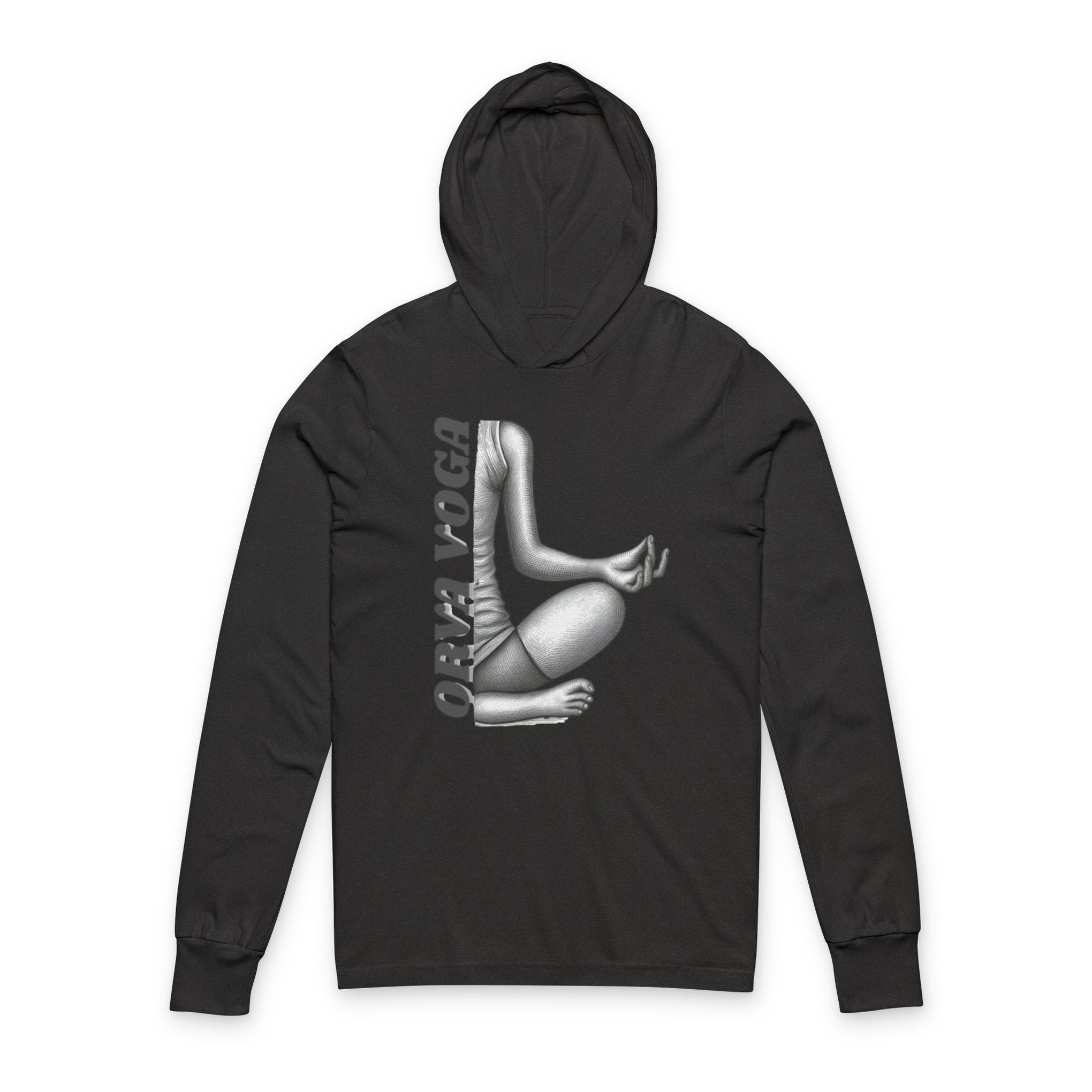 Yoga Hoodie Tee — 'Orva Voga' Meditative Pose Graphic Long Sleeve