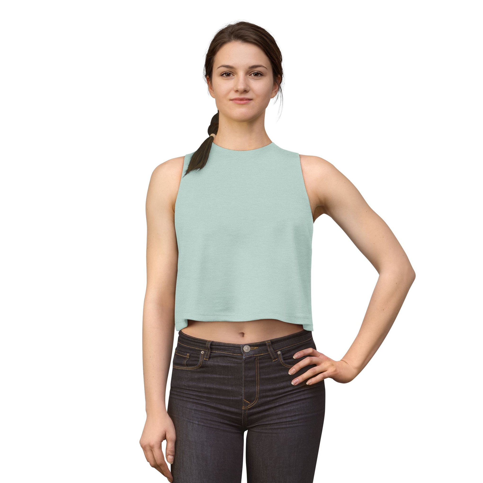 Crop Top — Minimal White Yoga Tank, Relaxed Women's Workout & Lounge Top