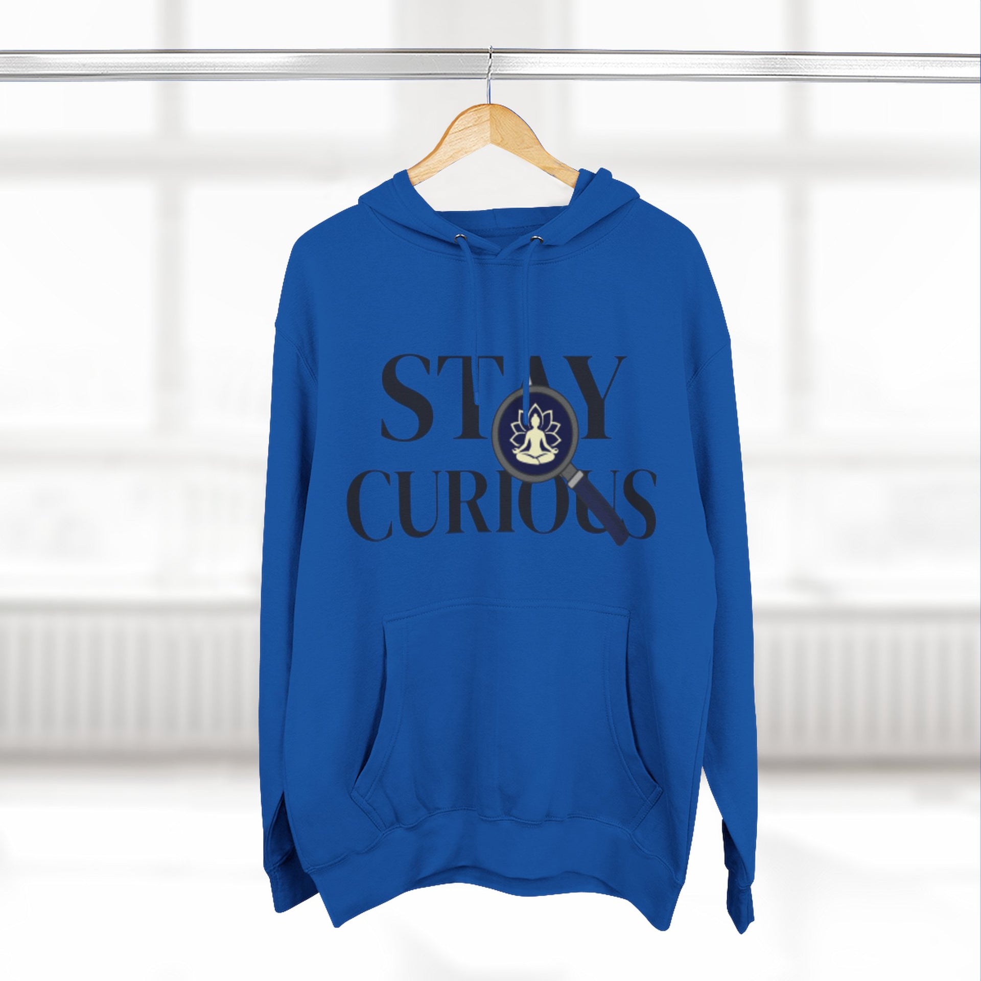 Stay Curious Fleece Hoodie — 'Inhale Exhale' Mindfulness Hoodie