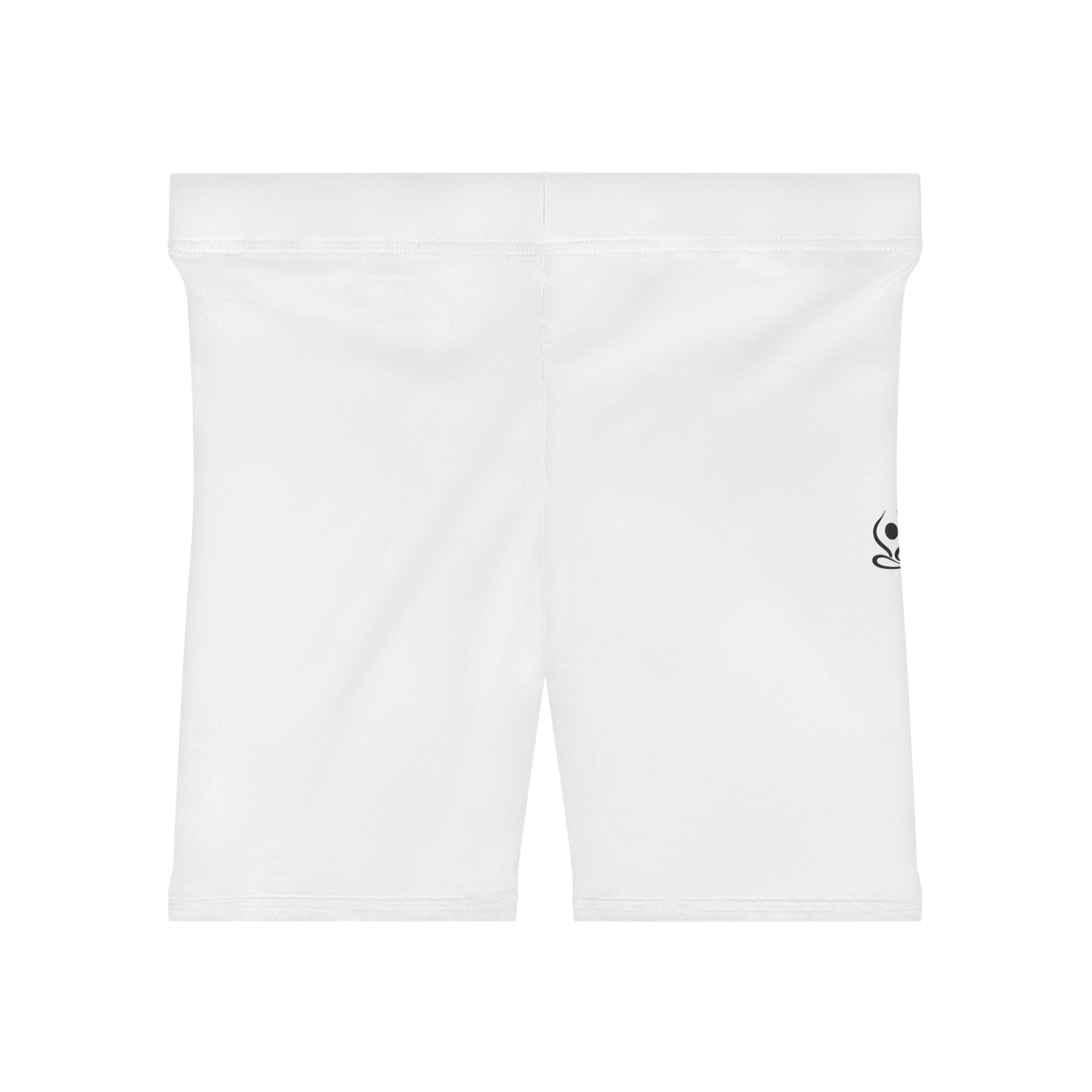 Women's Yoga Biker Shorts — Minimal Lotus Yoga Pose Design