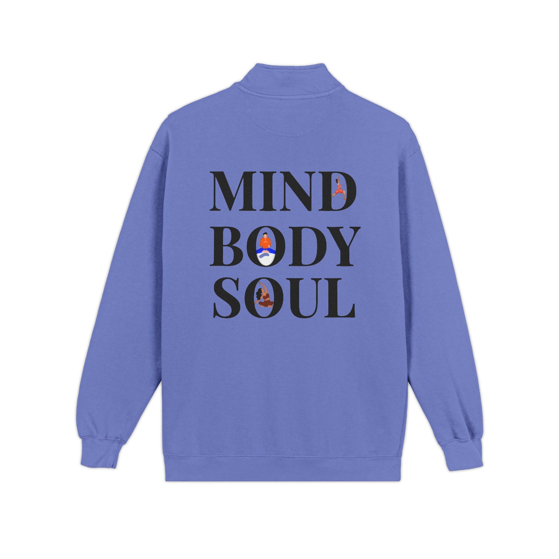 Quarter-Zip Sweatshirt — Mind Body Soul Graphic Relaxed Pullover