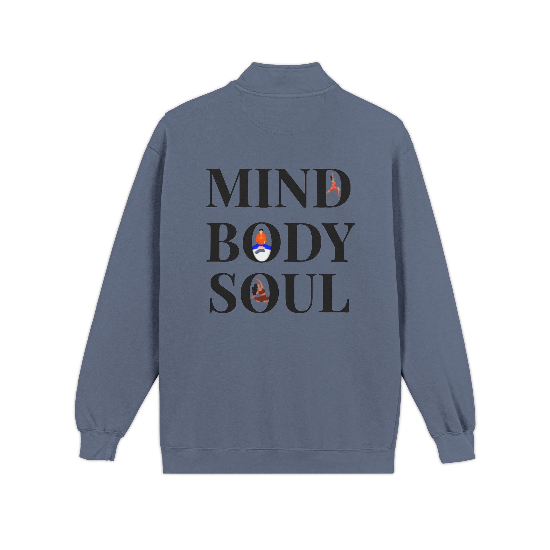 Quarter-Zip Sweatshirt — Mind Body Soul Graphic Relaxed Pullover