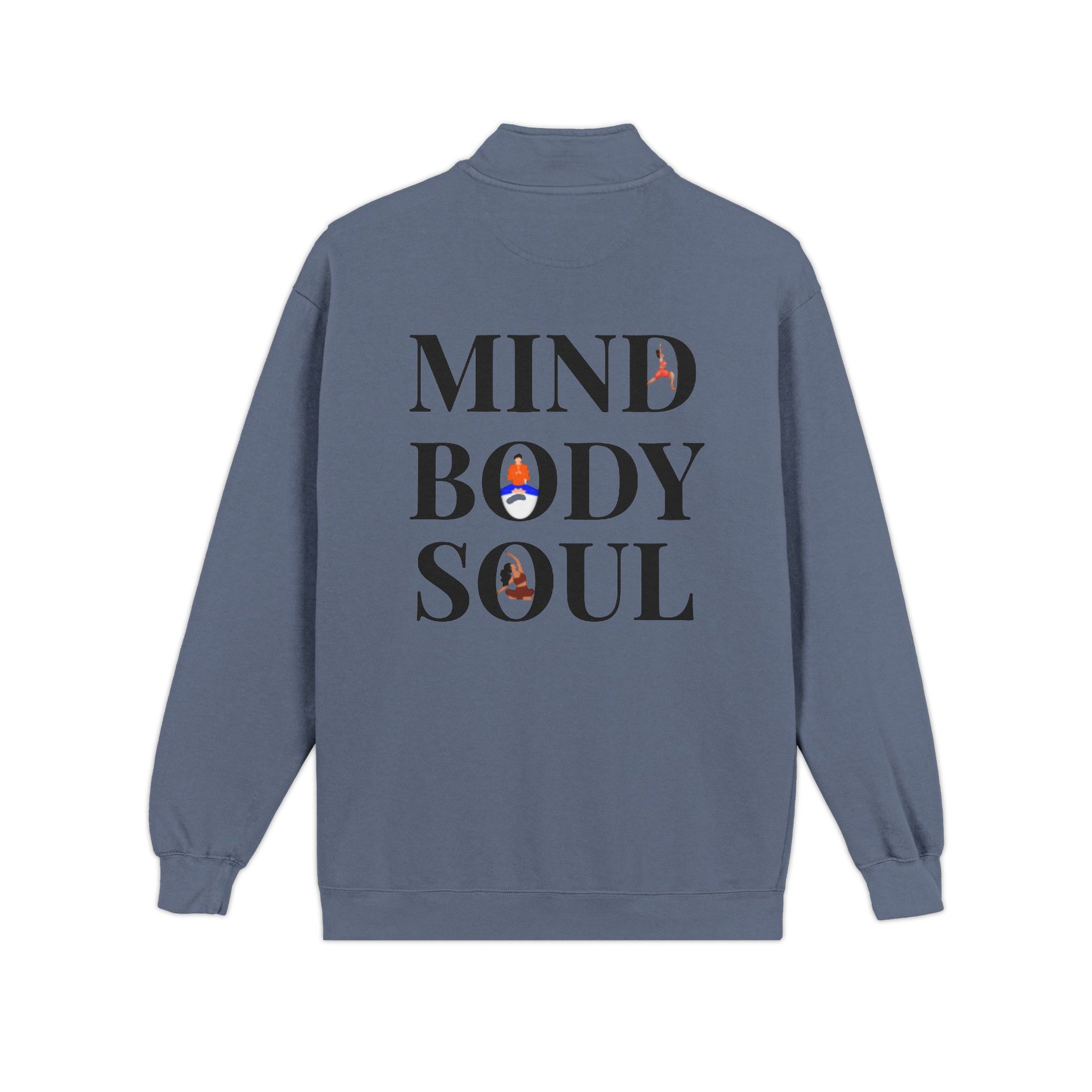 Quarter-Zip Sweatshirt — Mind Body Soul Graphic Relaxed Pullover