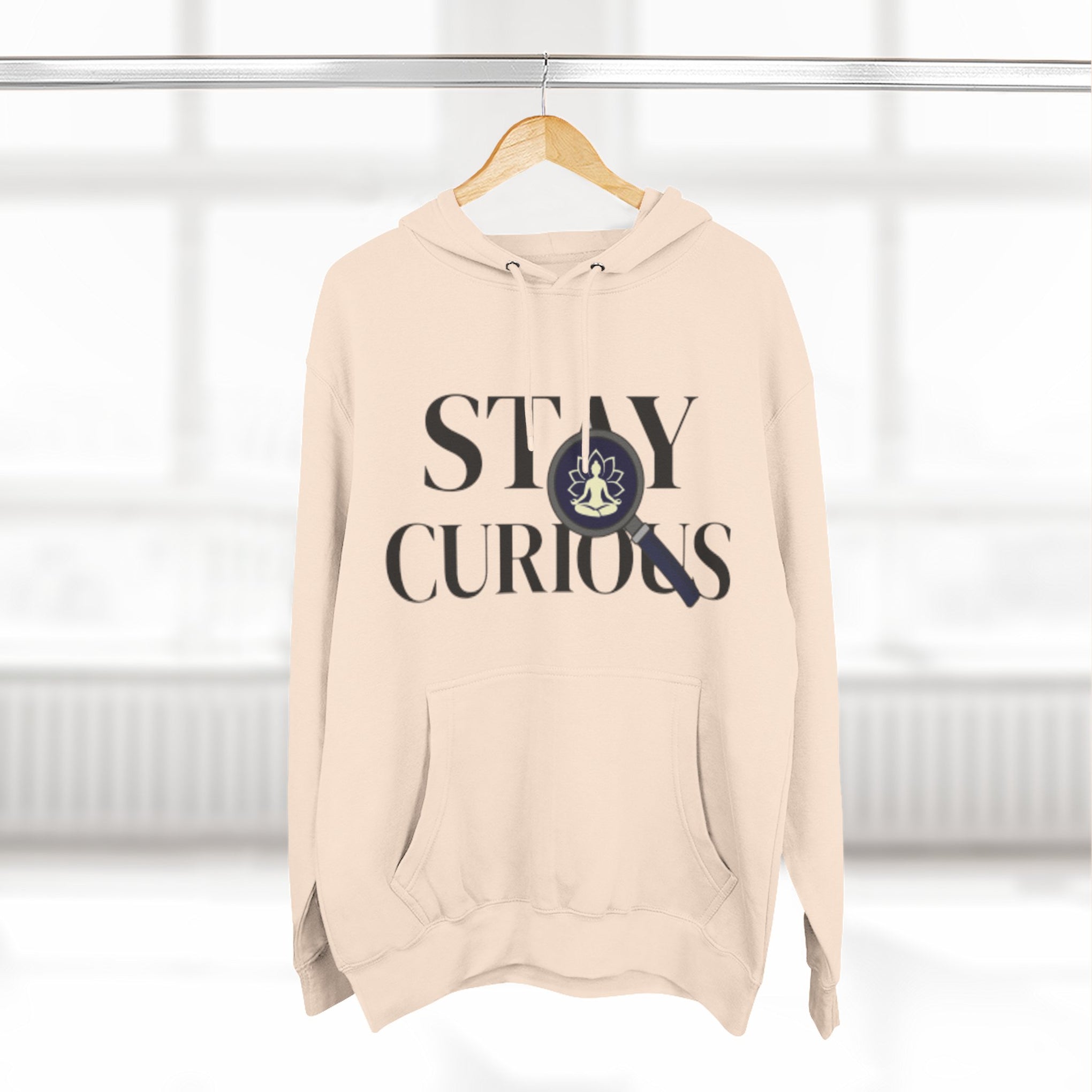 Stay Curious Fleece Hoodie — 'Inhale Exhale' Mindfulness Hoodie