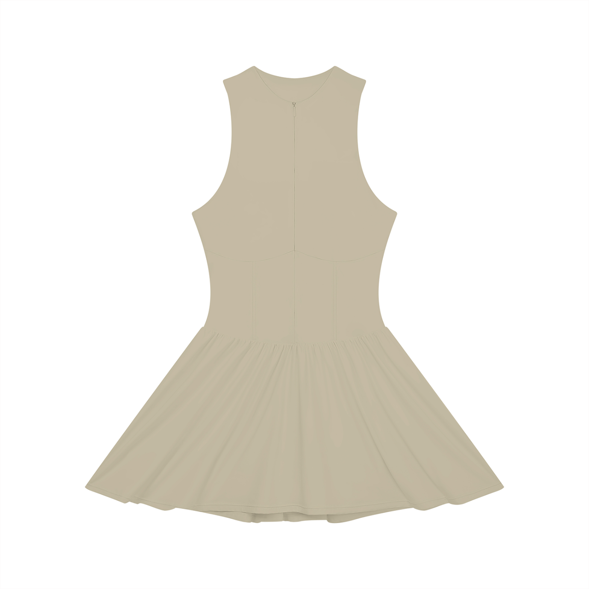 Women’s Ruched Sleeveless Full-Zip Dress