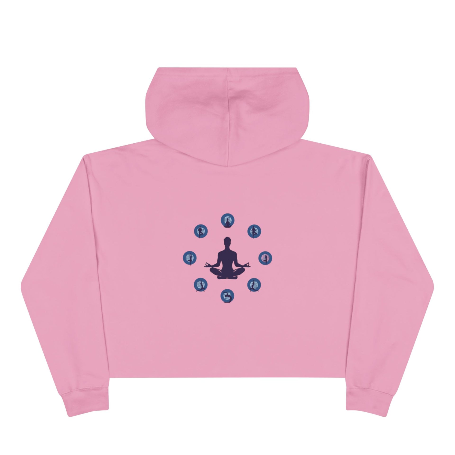 Chakra Meditation Crop Hoodie – Yoga Silhouette with Chakra Symbols