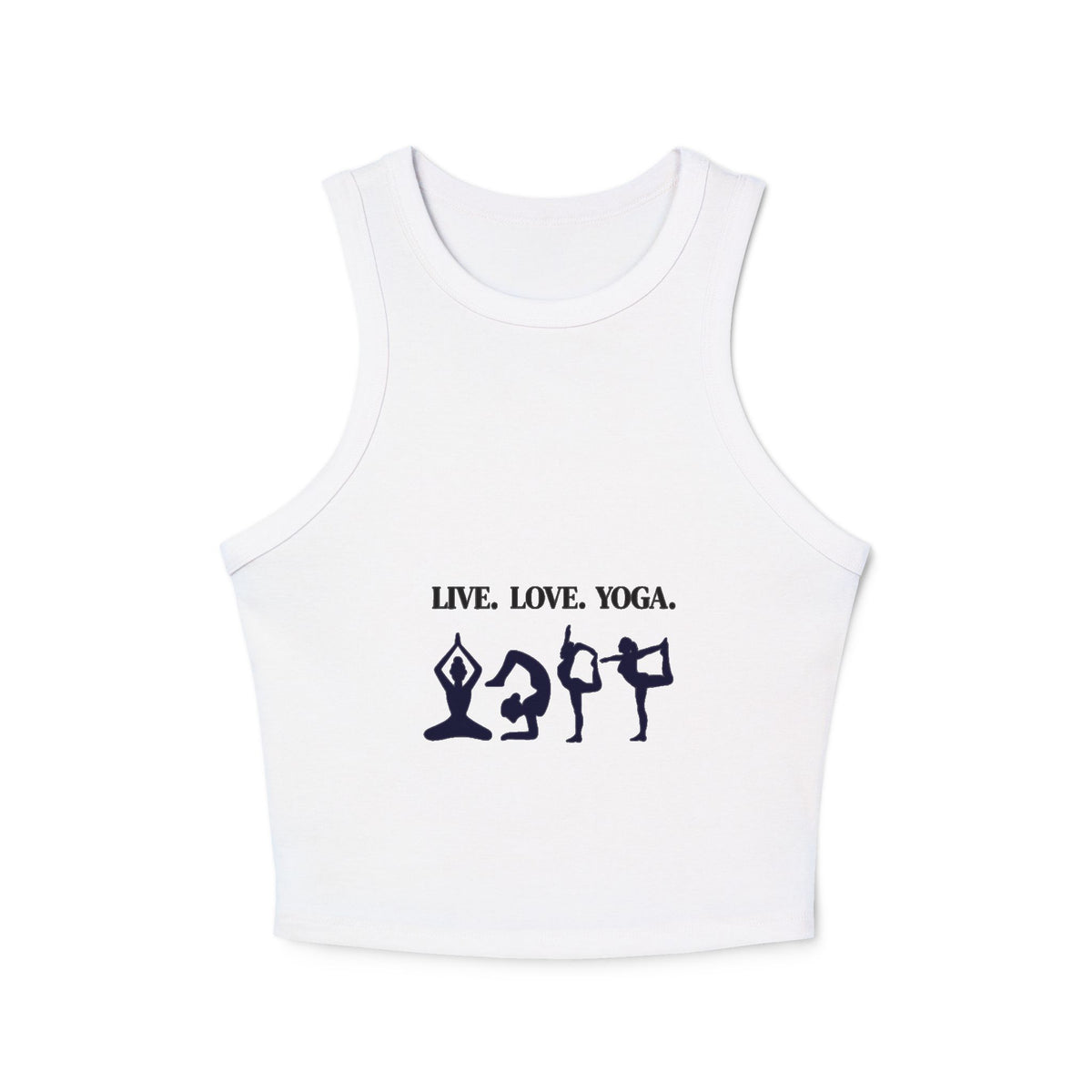 Yoga Crop Tank — "Live. Love. Yoga." Racerback Tank Top for Women