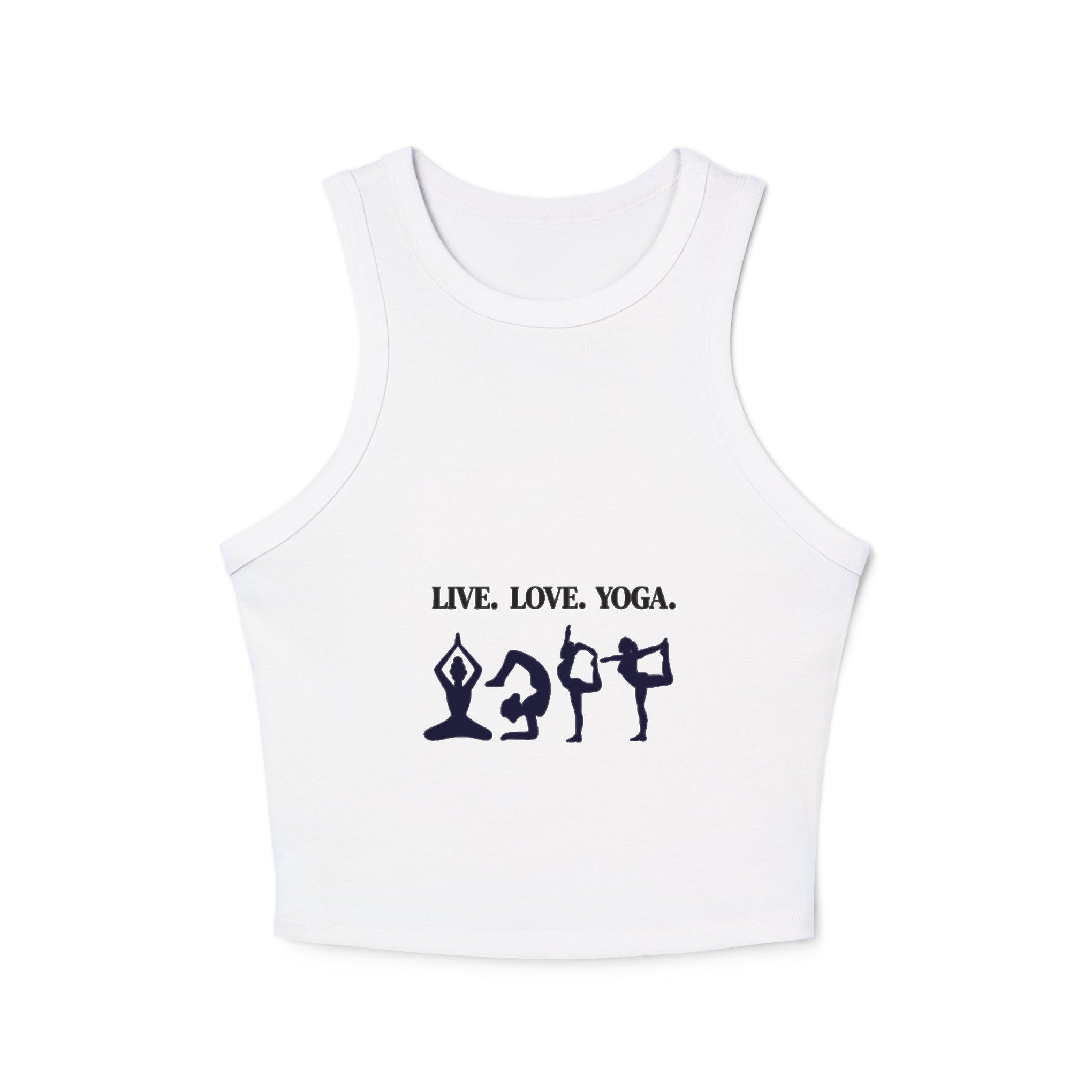 Yoga Crop Tank — "Live. Love. Yoga." Racerback Tank Top for Women