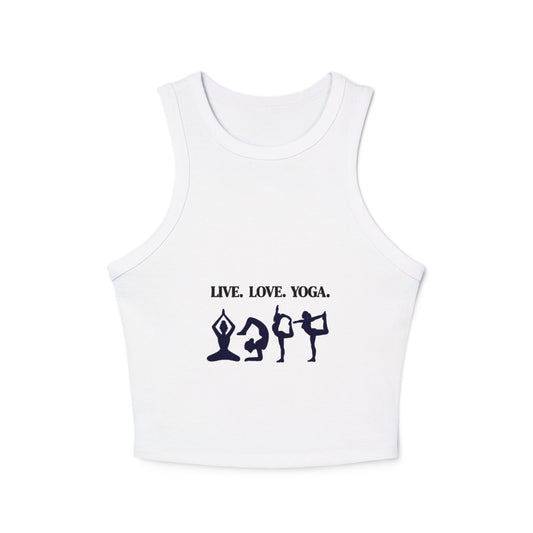 Yoga Crop Tank — "Live. Love. Yoga." Racerback Tank Top for Women