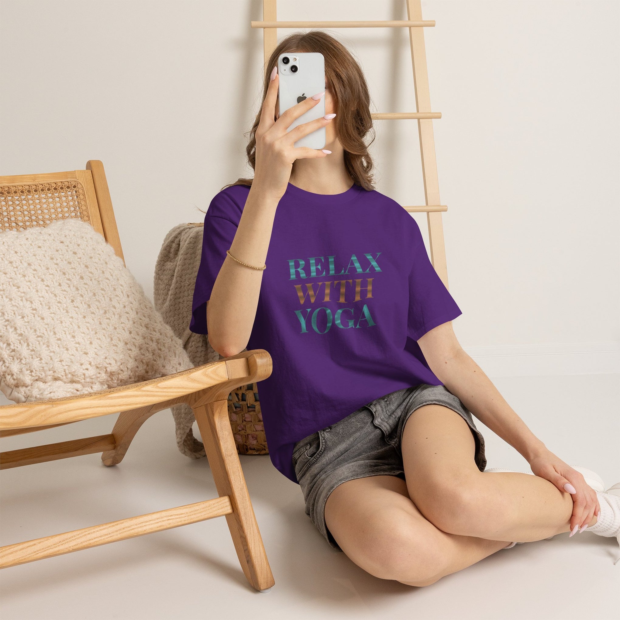 Relax With Yoga T-Shirt — Minimal Wellness Tee for Yogis & Meditation