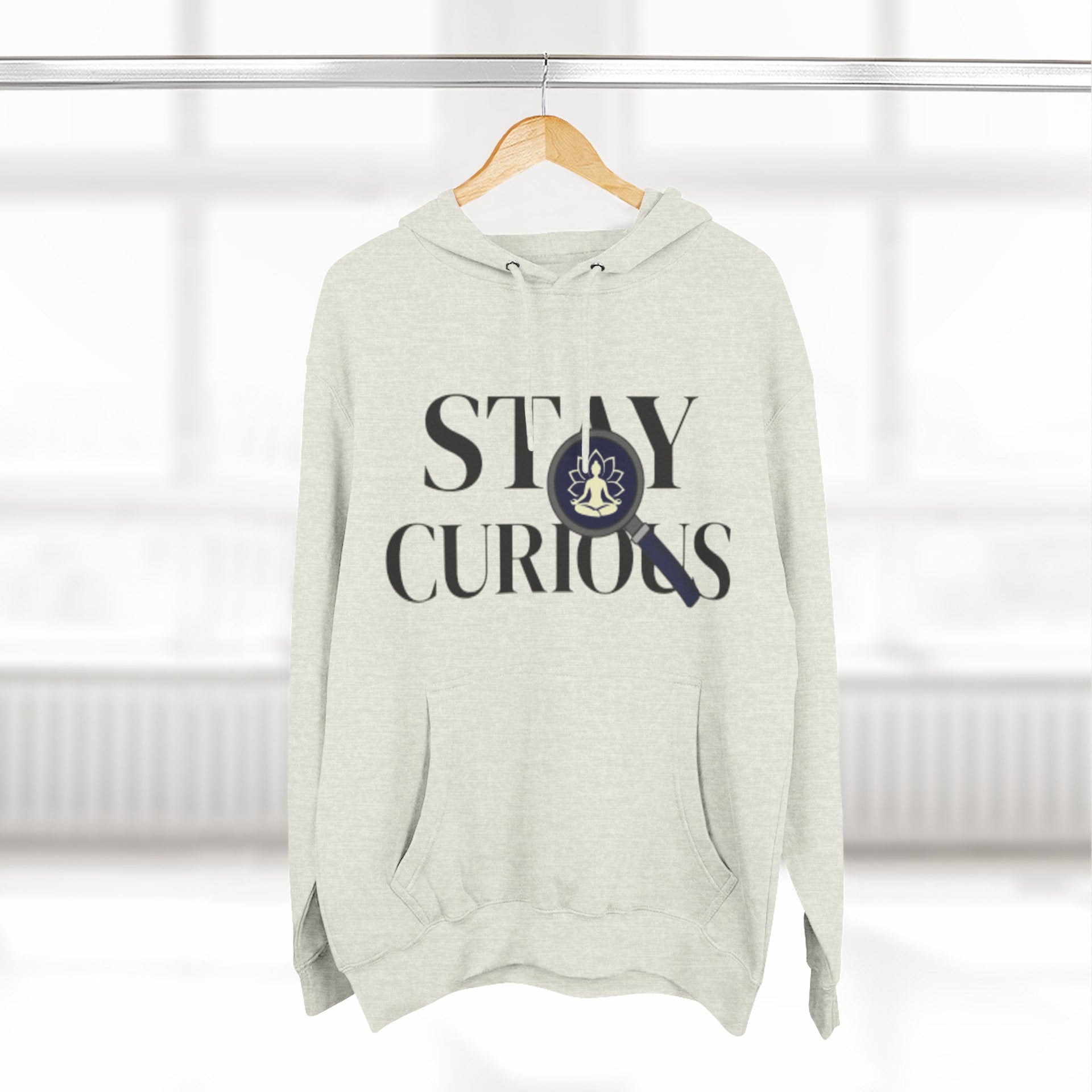 Stay Curious Fleece Hoodie — 'Inhale Exhale' Mindfulness Hoodie