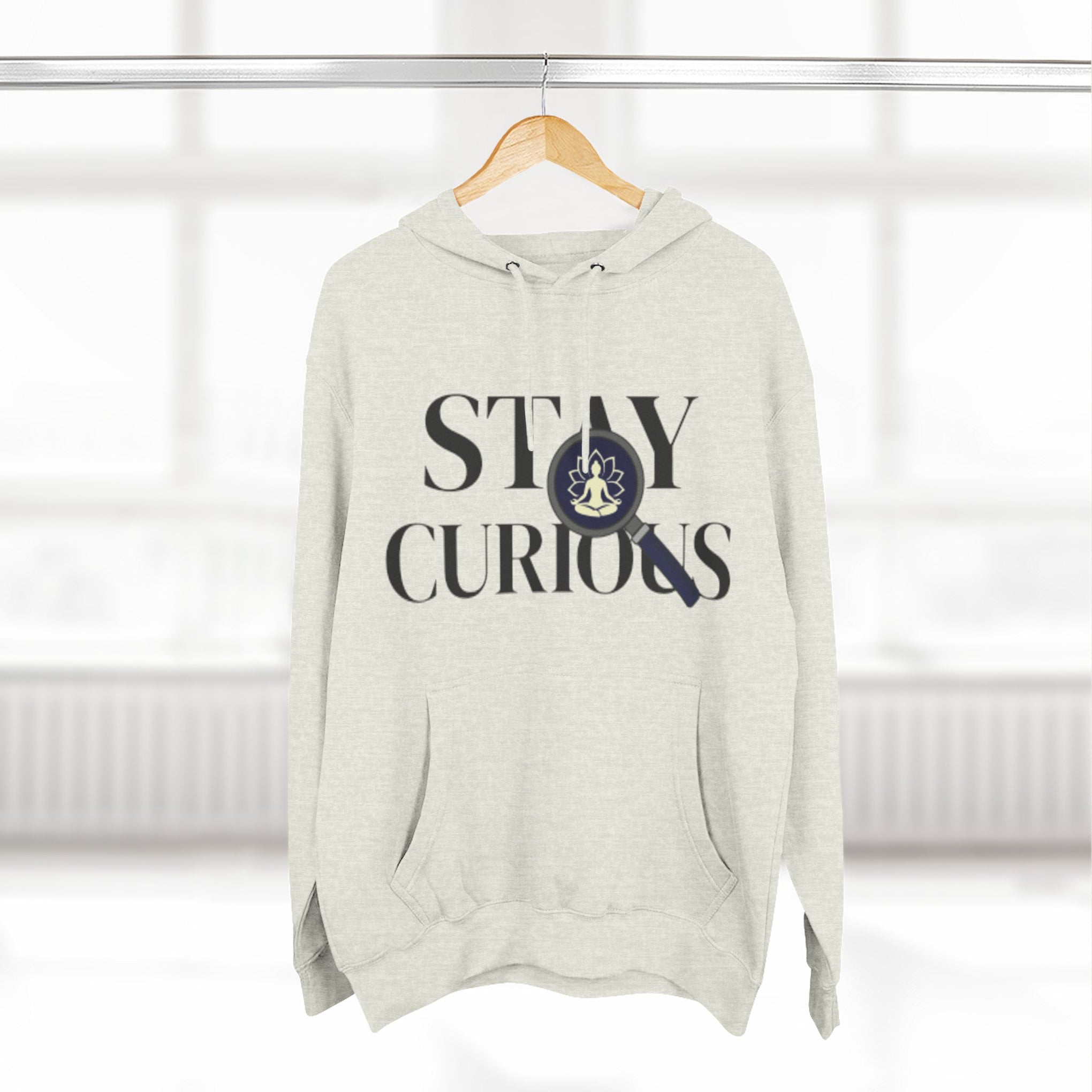 Stay Curious Fleece Hoodie — 'Inhale Exhale' Mindfulness Hoodie