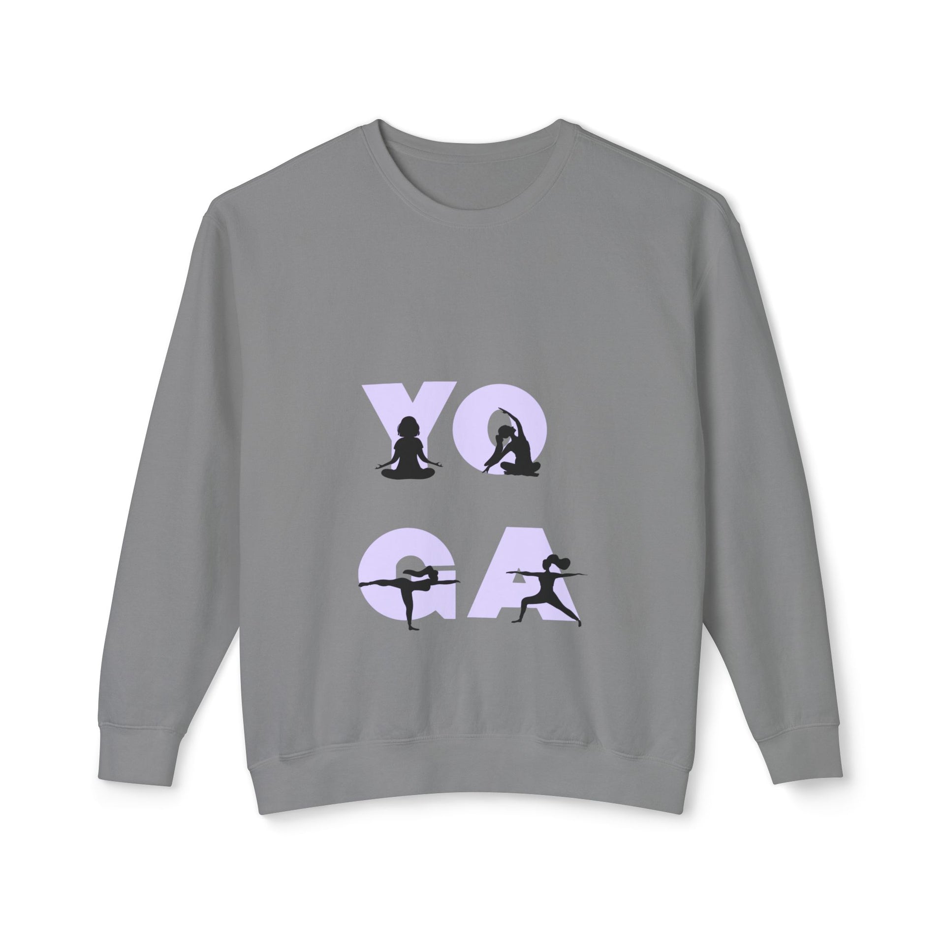 Yoga Pose Crewneck Sweatshirt — 'YOGA' Silhouette Design