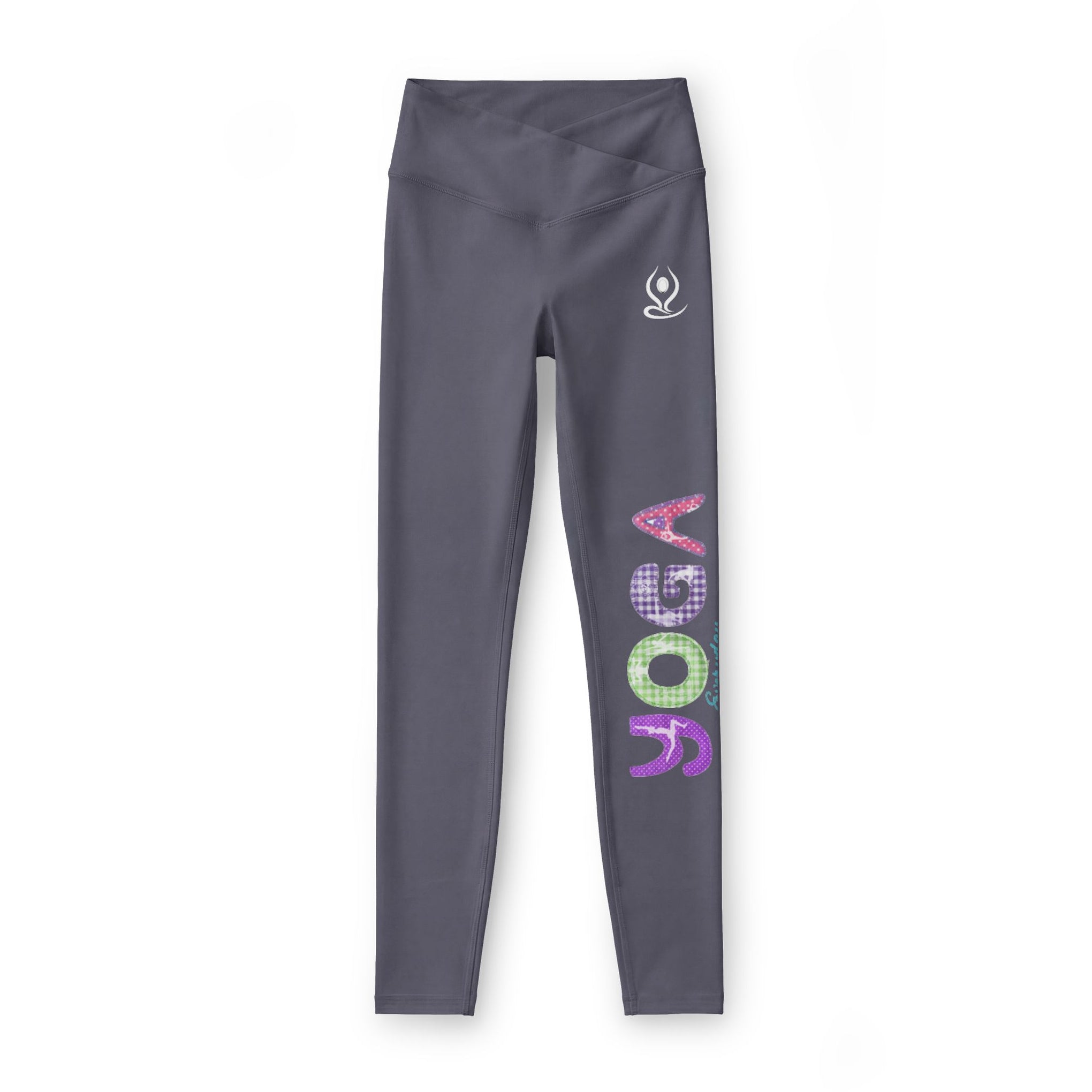 Yoga Leggings — Women’s Luxe High-Waist Yoga Leggings with Colorful Gradient ‘YOGA’ Side Print