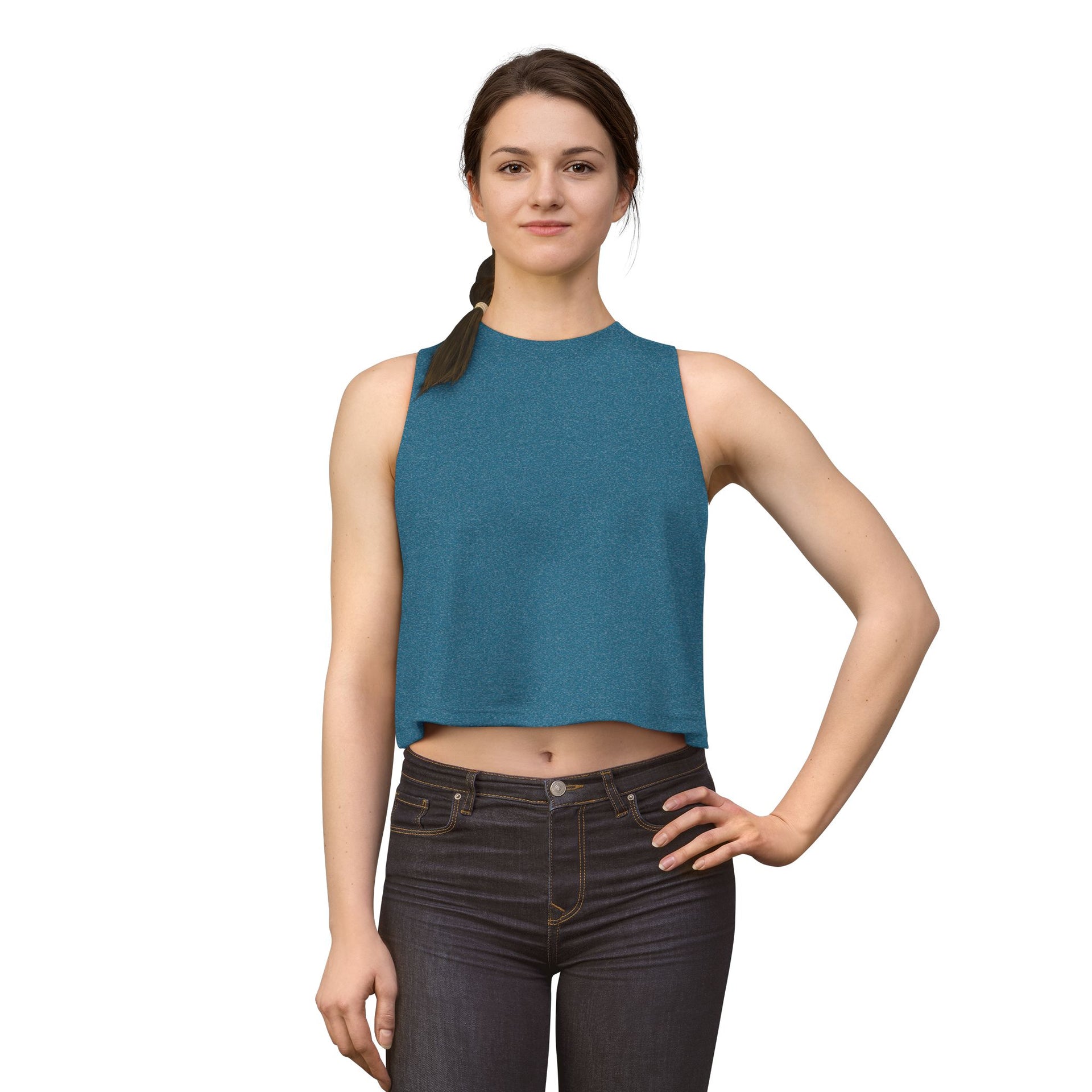 Crop Top — Minimal White Yoga Tank, Relaxed Women's Workout & Lounge Top