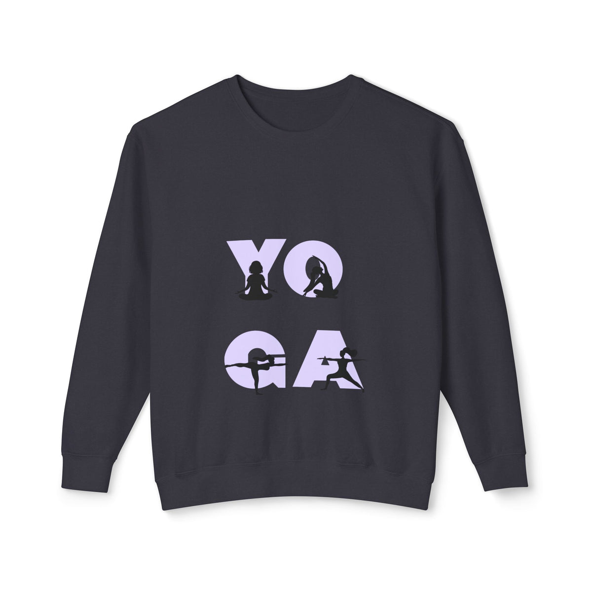 Yoga Pose Crewneck Sweatshirt — 'YOGA' Silhouette Design