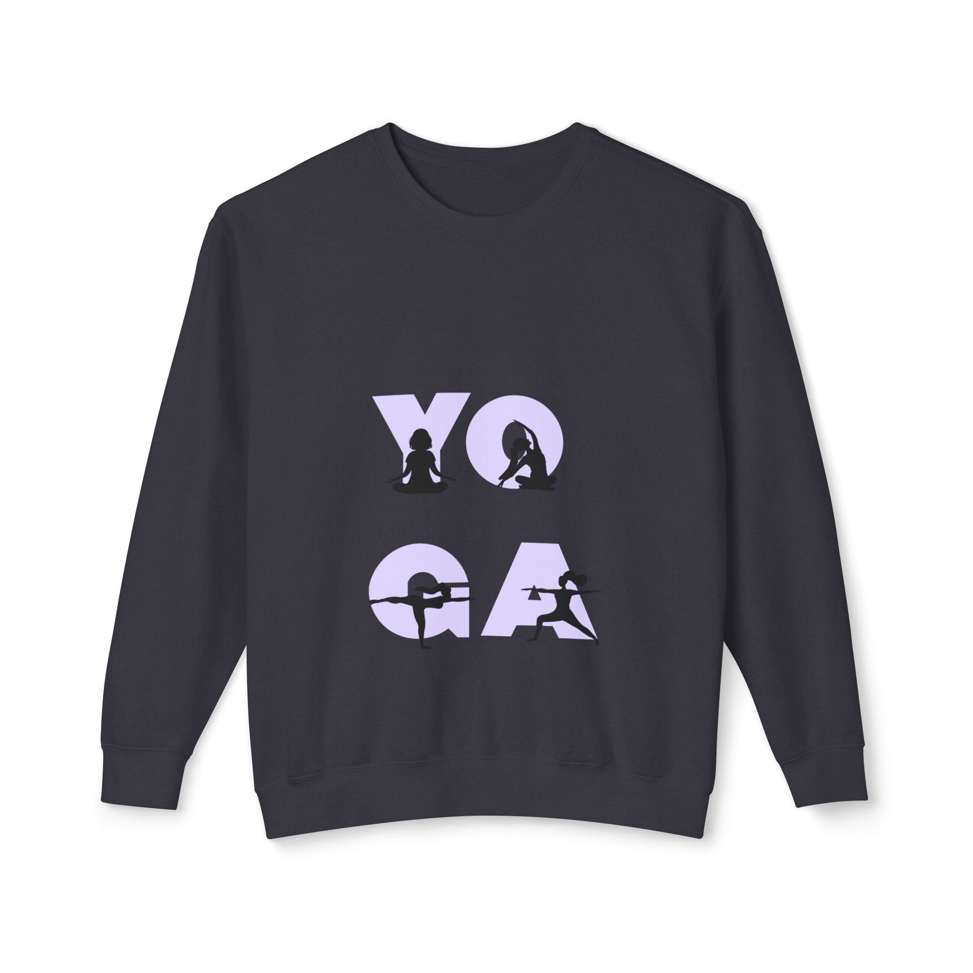 Yoga Pose Crewneck Sweatshirt — 'YOGA' Silhouette Design